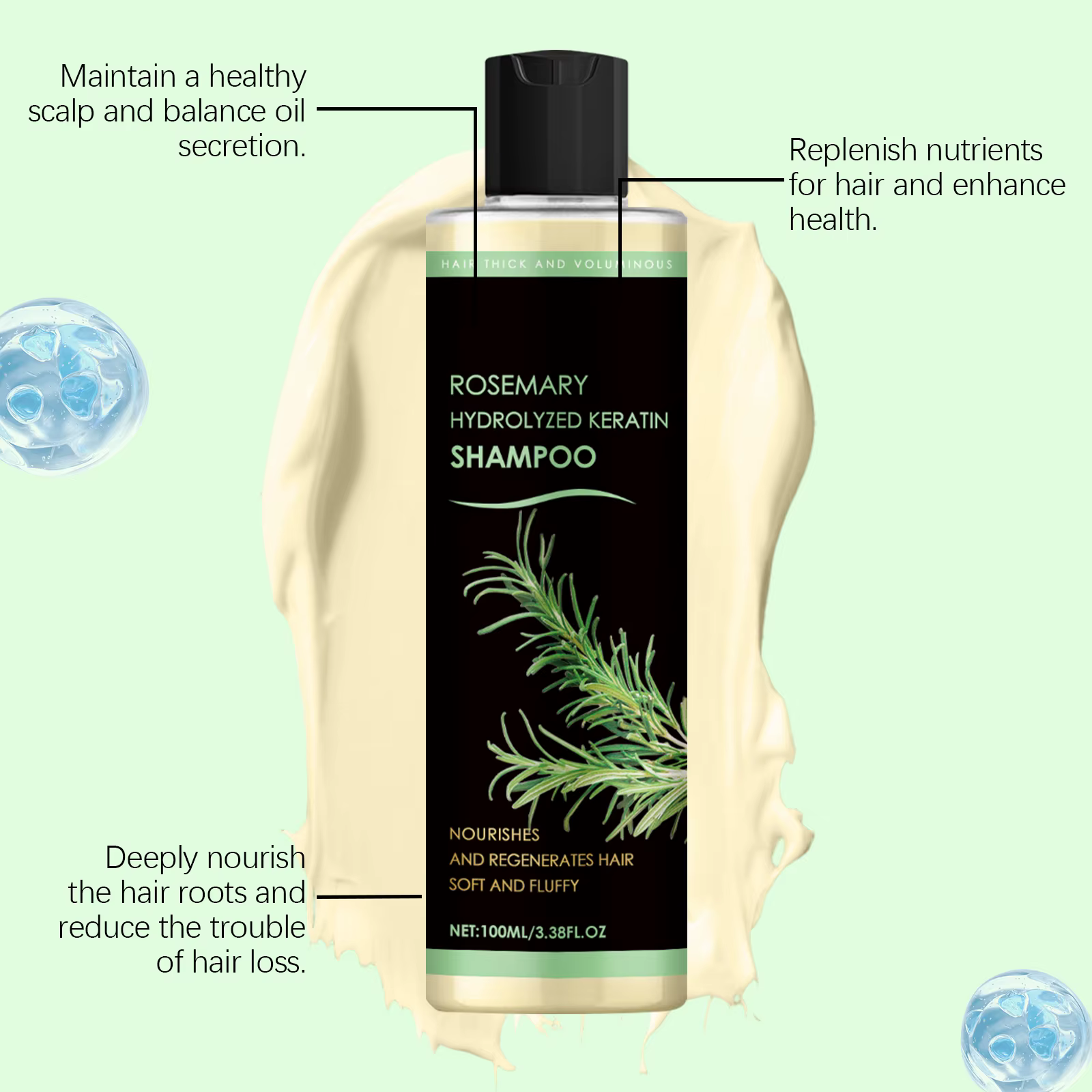 Shampoing au romarin pour cuir chevelu gras