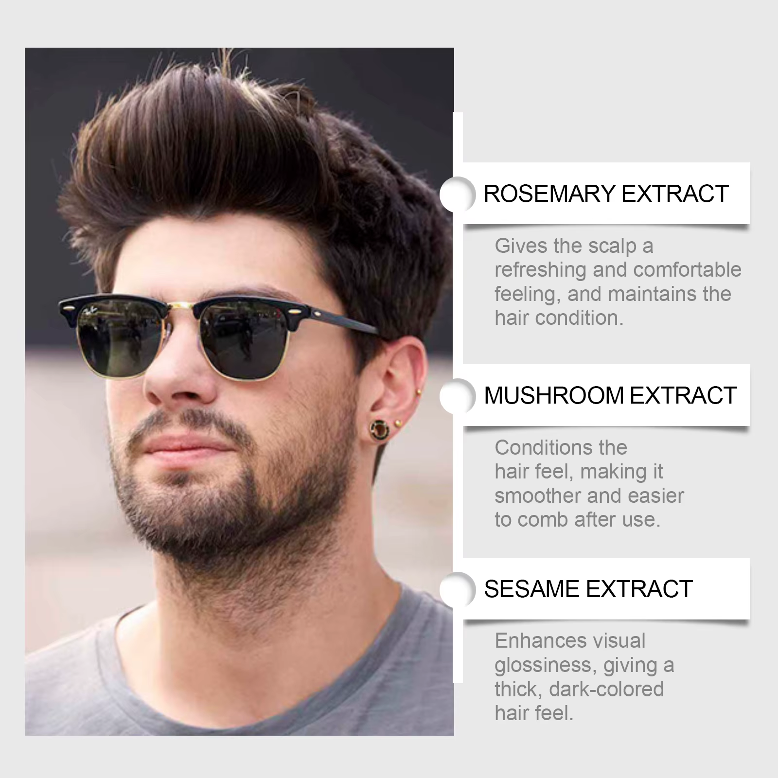 Shampoing de teinture capillaire 3 en 1 pour hommes