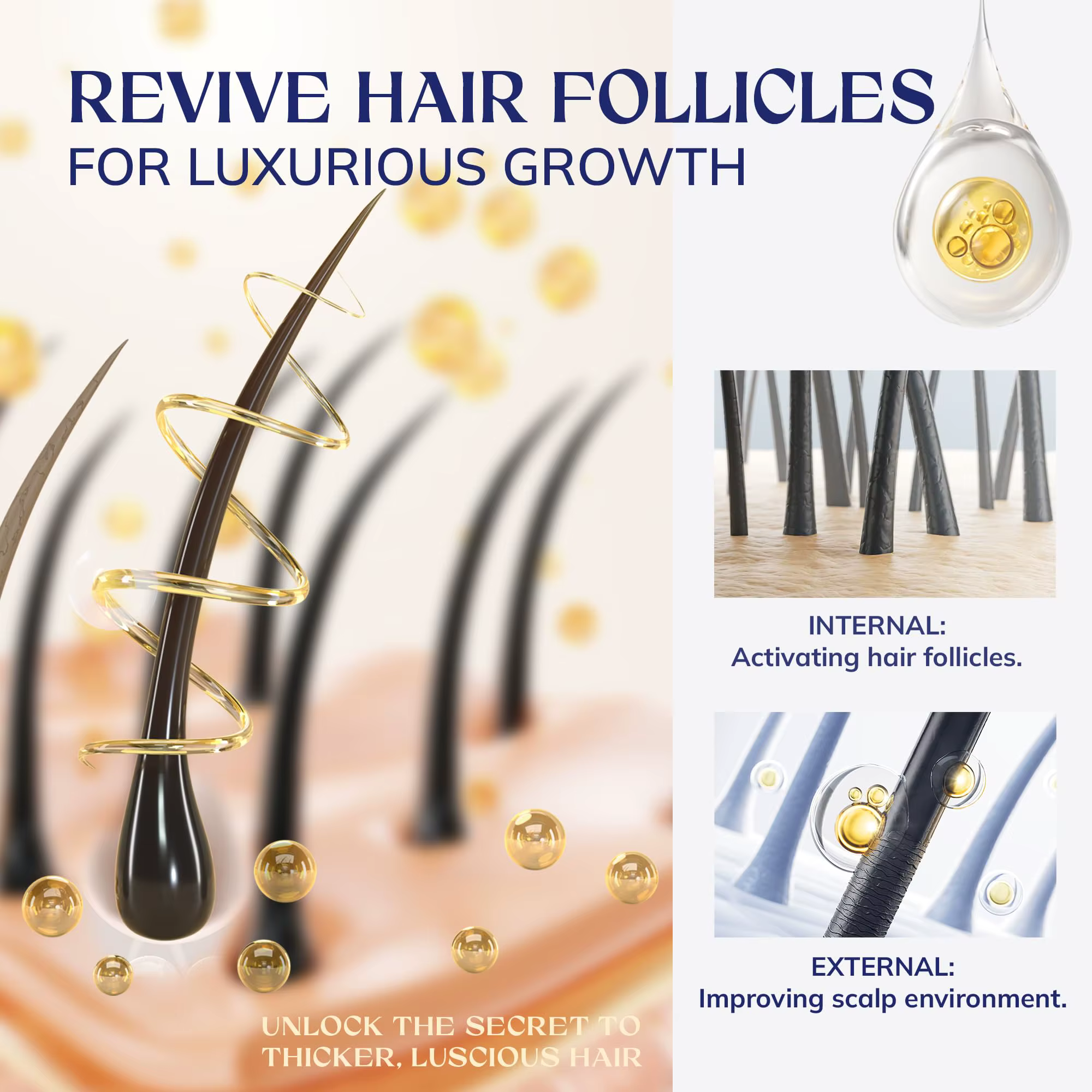 Produits de croissance des cheveux à l'huile de romarin pour hommes et femmes