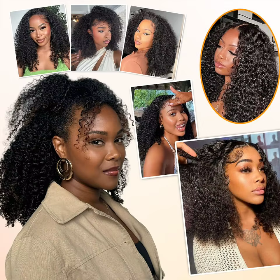 28 30 pouces Afro crépus bouclés cheveux humains Bundle Deal brésilien