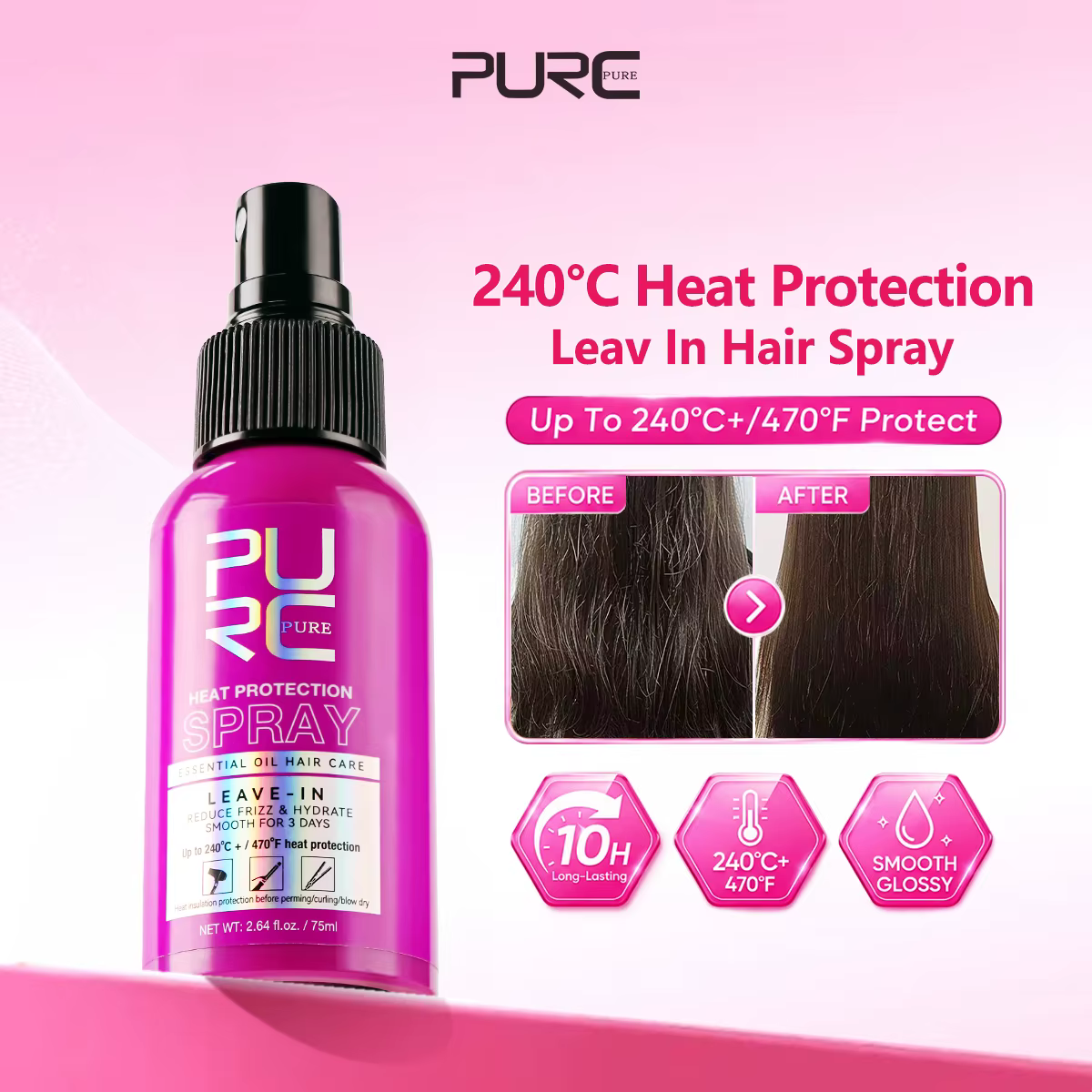 Spray de protection contre la chaleur pour femme