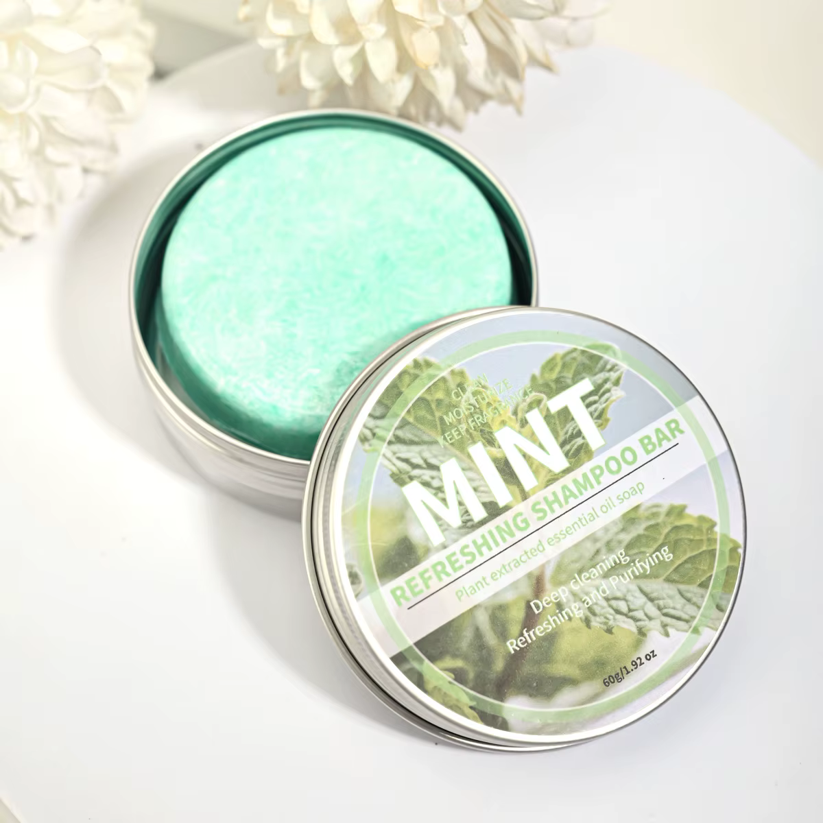 Barre de savon shampoing frais à la menthe