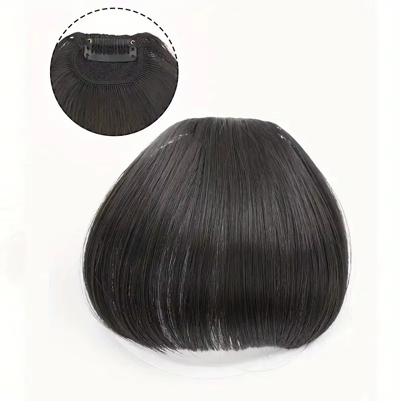 Frange de cheveux synthétique style air 3D, extension capillaire légère facile à porter avec clip