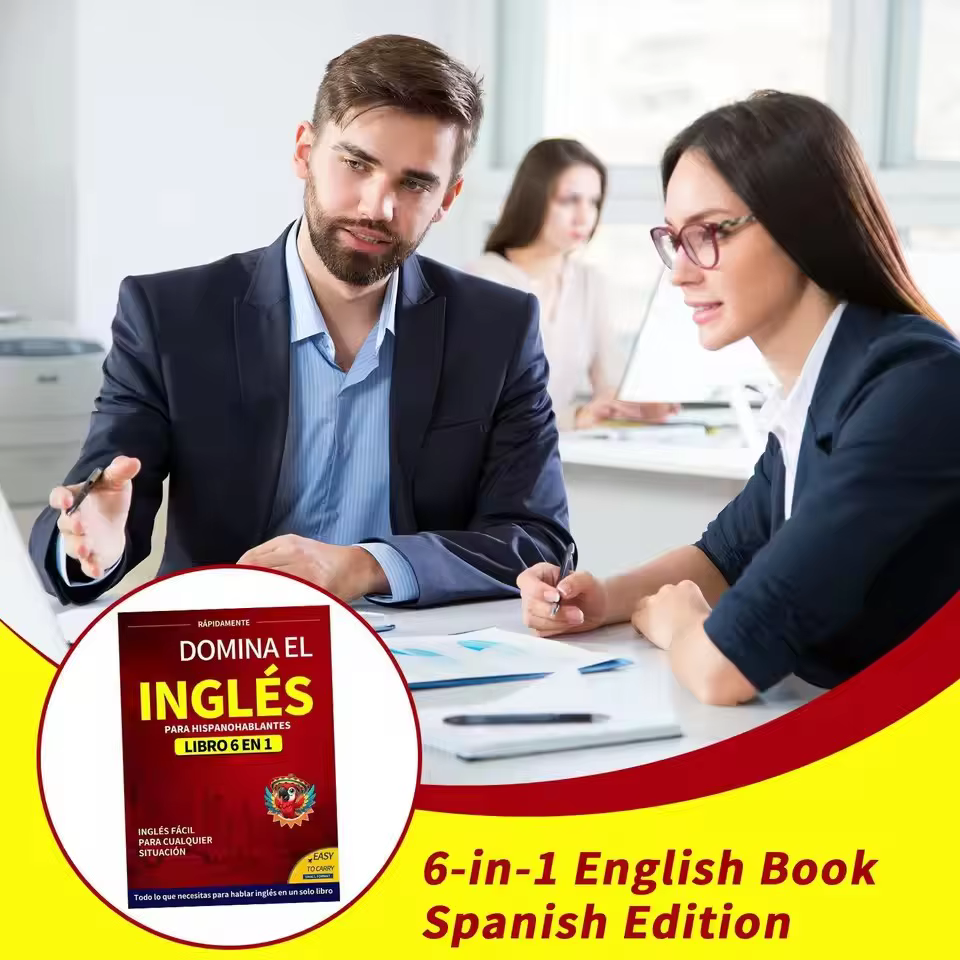 Livres anglais pour débutants, édition espagnole 6-en-1, cahier d'exercices anglais, dictionnaire d'apprentissage facile des langues, fournitures d'étude pour la lecture