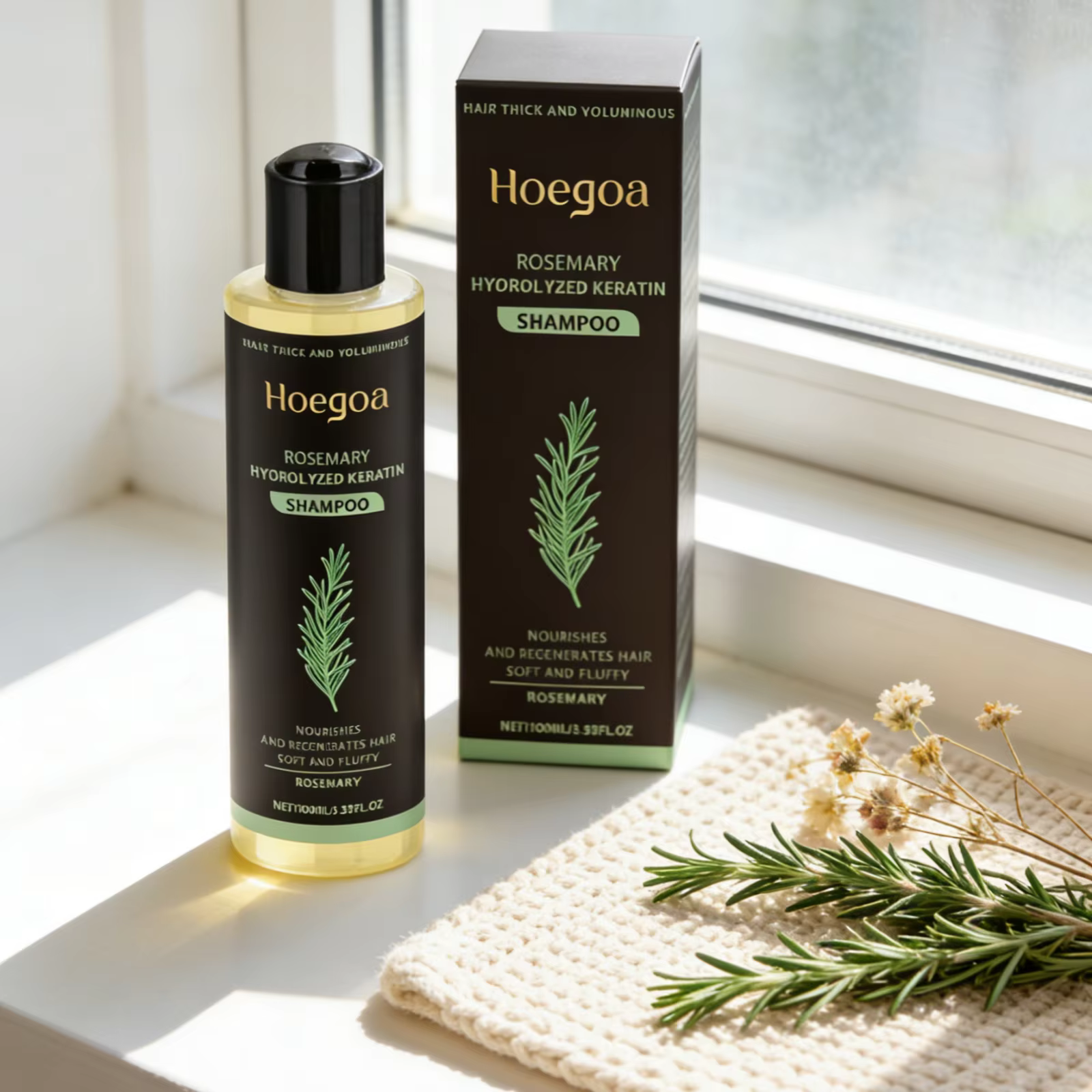  Shampoo Hoegoa à la kératine hydrolysée de romarin