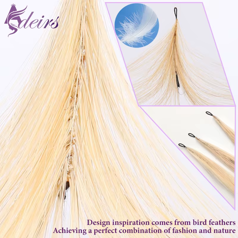ADEIRS deuxième plume extensions de cheveux naturel réel