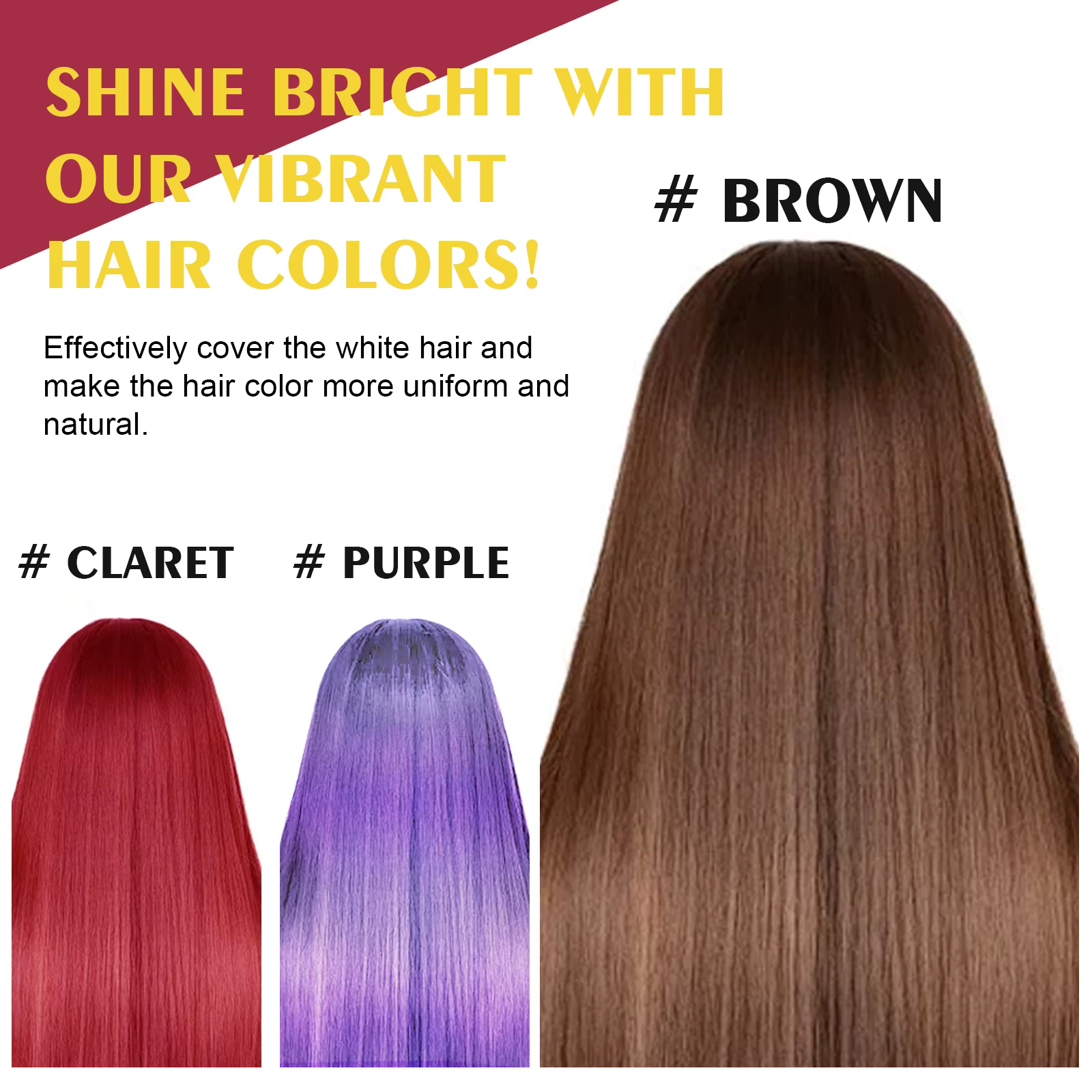 Shampoo colorant pour cheveux 3 en 1