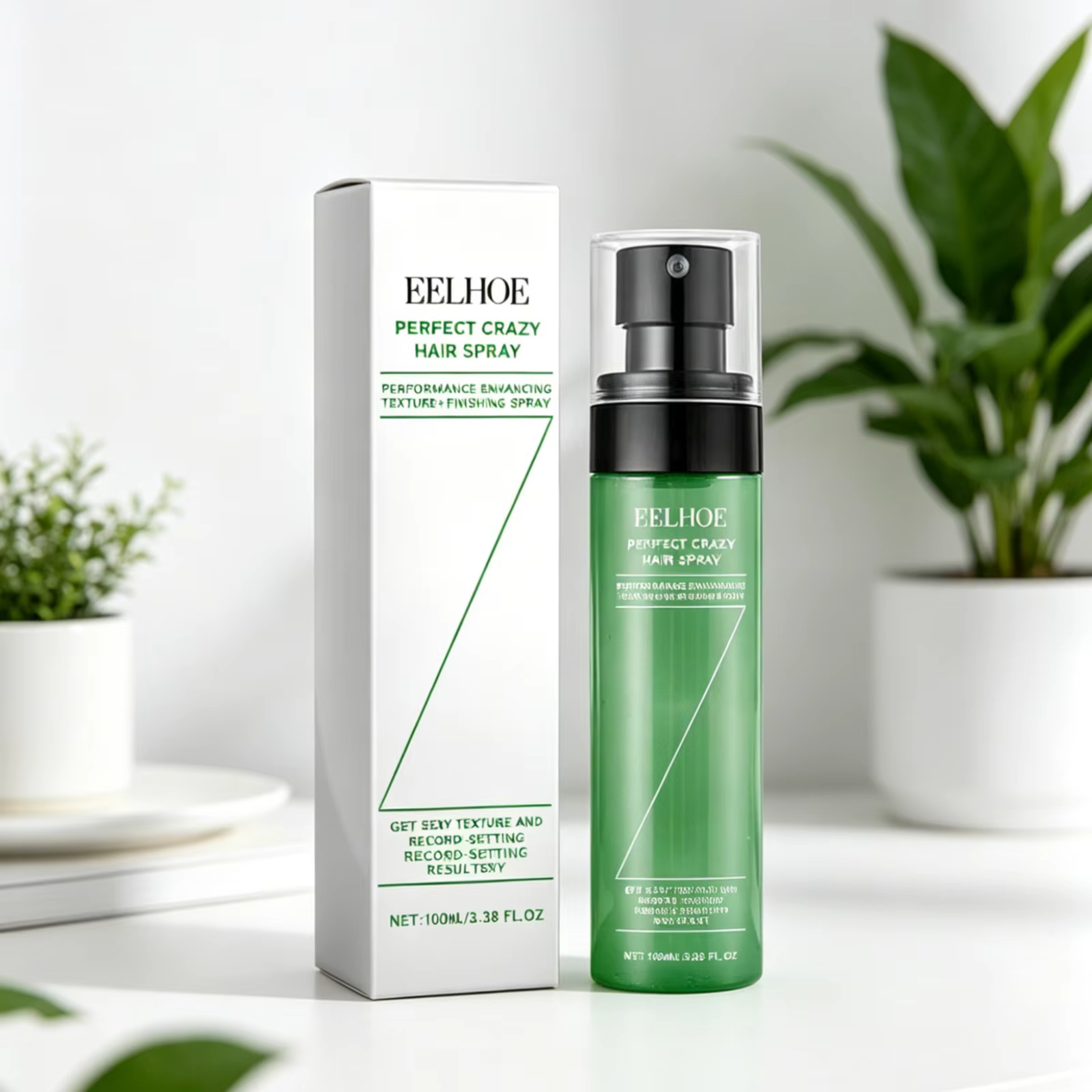EELHOE Spray Volumisant Contrôle Sébum Rafraîchissant Anti-Frisottis Séchage Rapide Léger Non Gras Lissant Doux 100ml