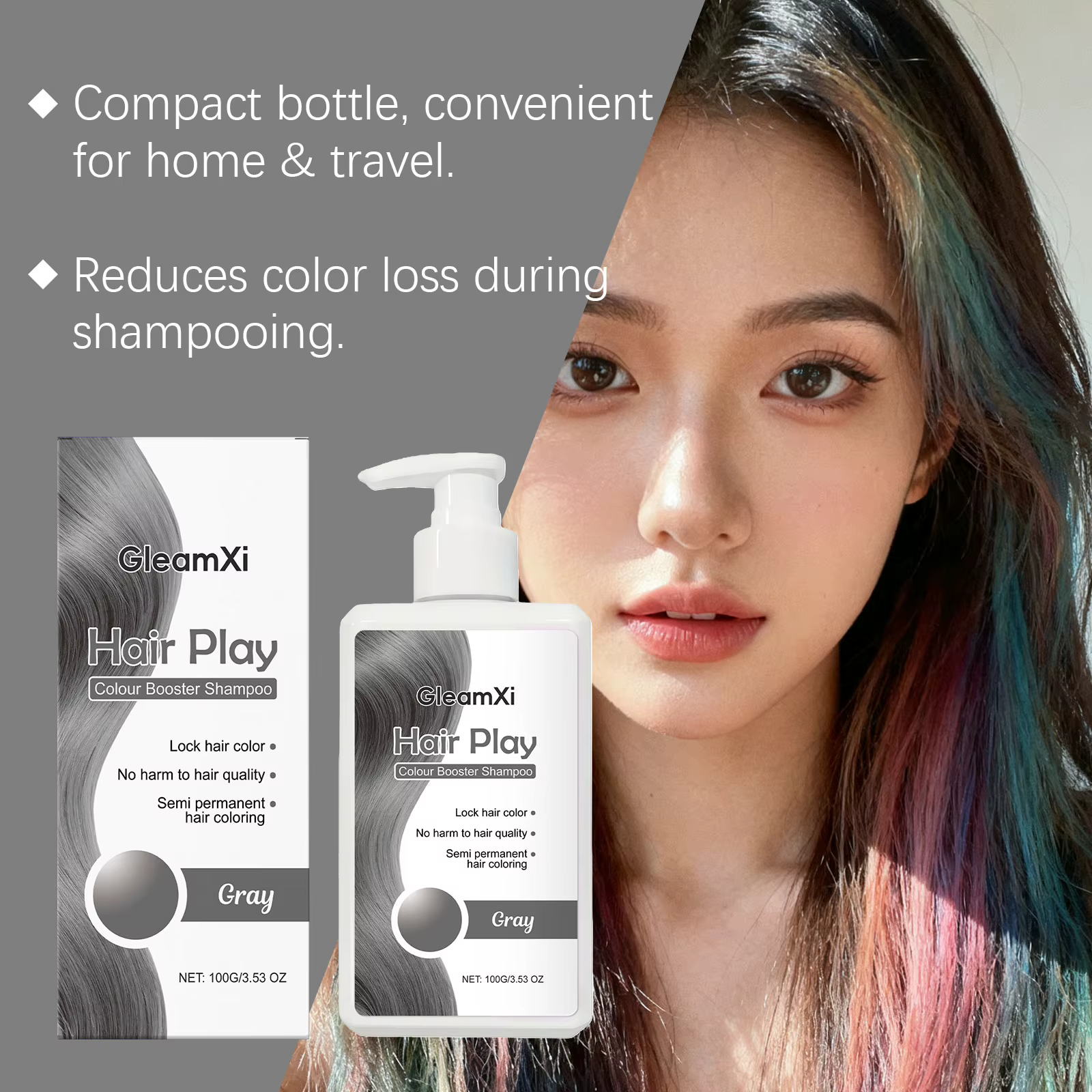 Shampoo pour cheveux gris - Fixation de la couleur