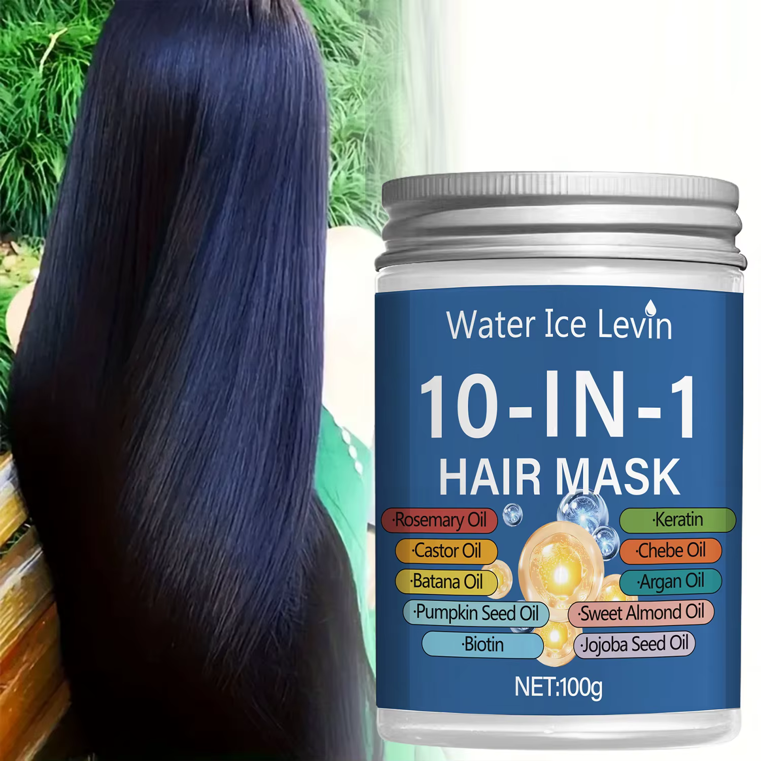 Masque capillaire 10 en 1 : huiles de romarin