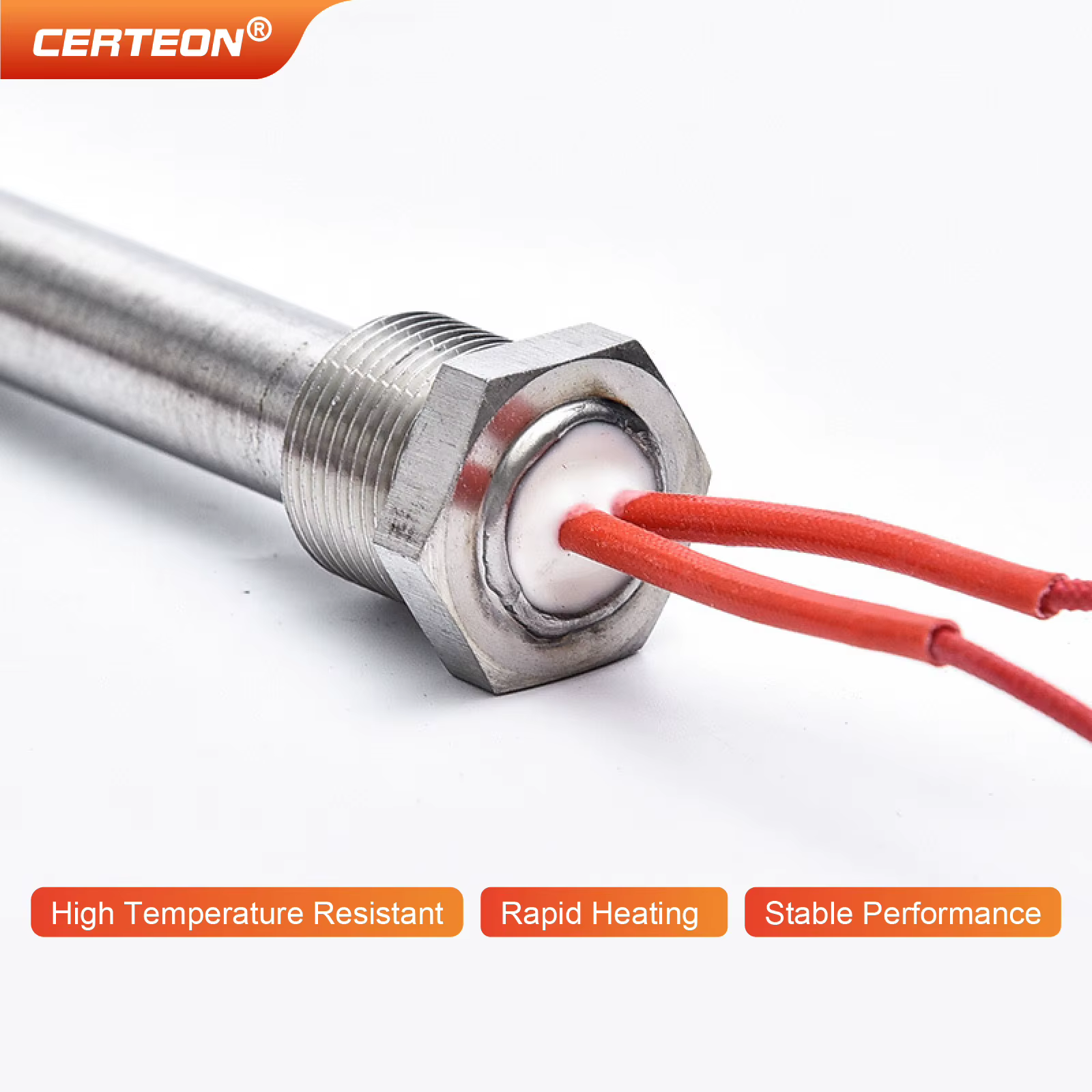 Résistance Chauffante Immersion 220V G1/2 Filetage Tube Chauffant Acier Inox 304 500-3000W pour Radiateur Réservoir d’Eau Chaudière Haute Efficacité Anticorrosion