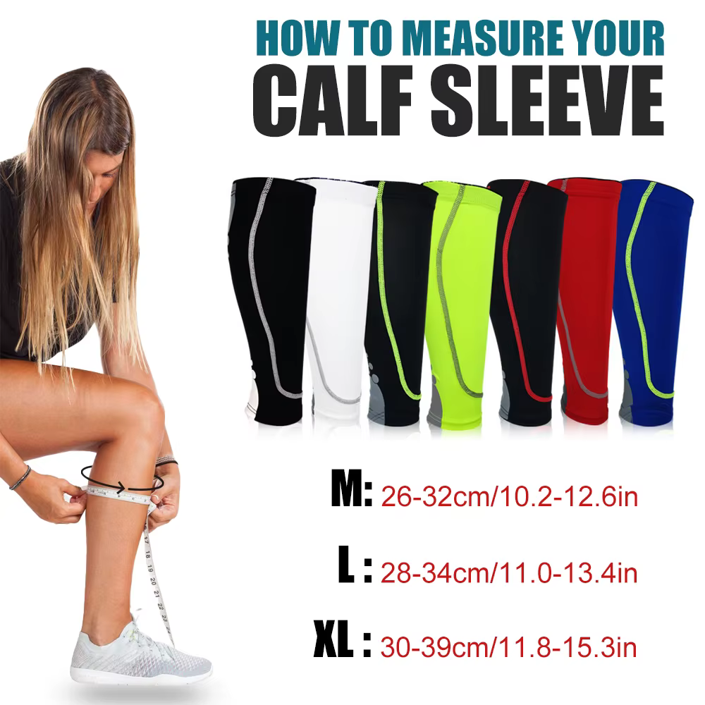 Manchons de Compression de mollet de Sport, chaussettes de jambe, course à pied, cyclisme, chauffe-jambes, attelle de tibia, soulagement de la douleur des varices
