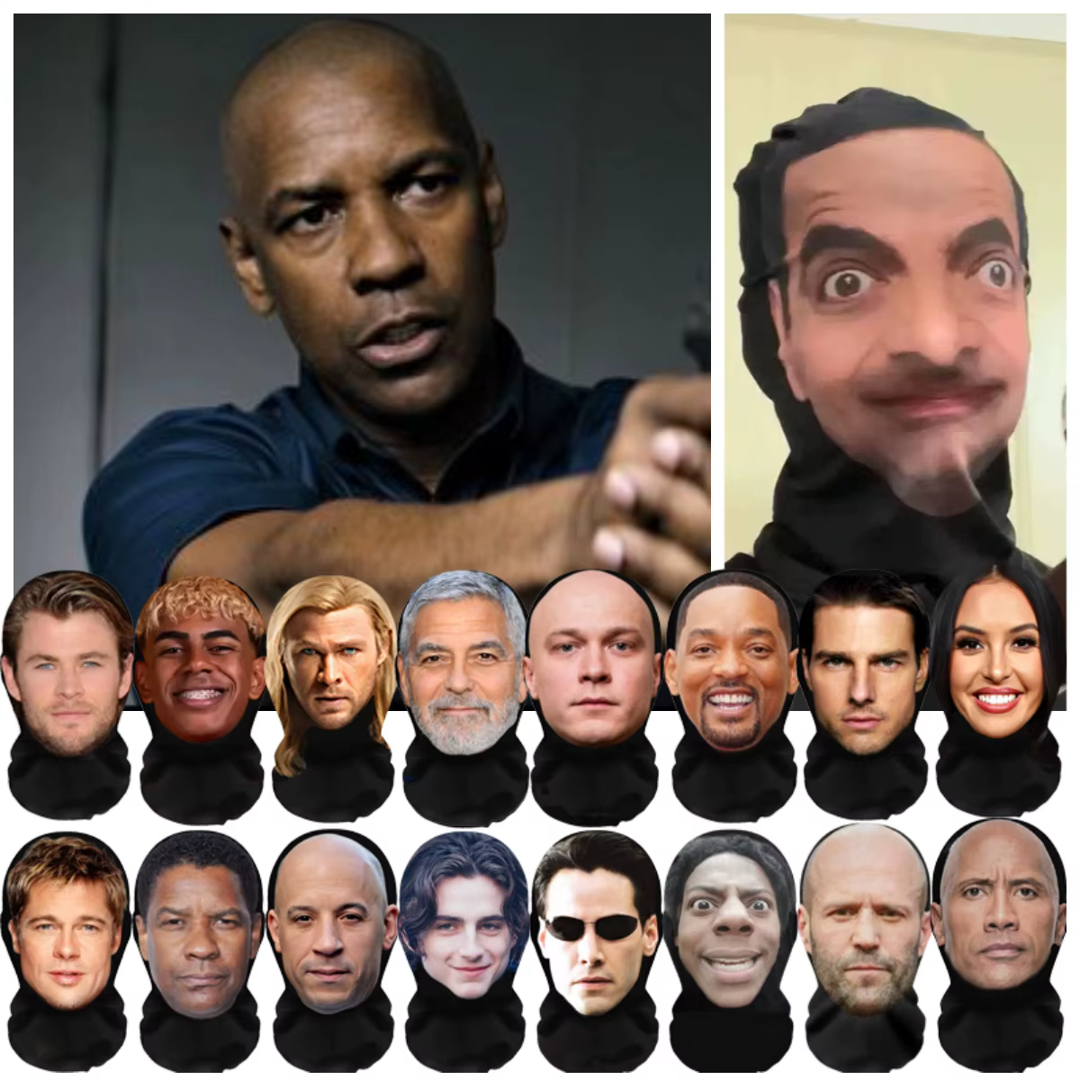 Masques faciaux 3D imprimés de célébrités, motif Kanye, masques en maille intégrale, accessoires de fête amusants pour cosplay ﻿ ﻿ Balaclava respirante pour la tête