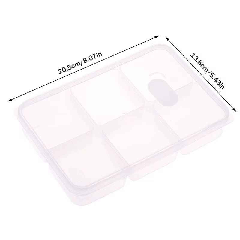 Boîte de conservation alimentaire en plastique pour congélateur, boîte hermétique pour réfrigérateur avec couvercle, récipient transparent pour fruits frais pour la cuisine, 4/6 compartiments