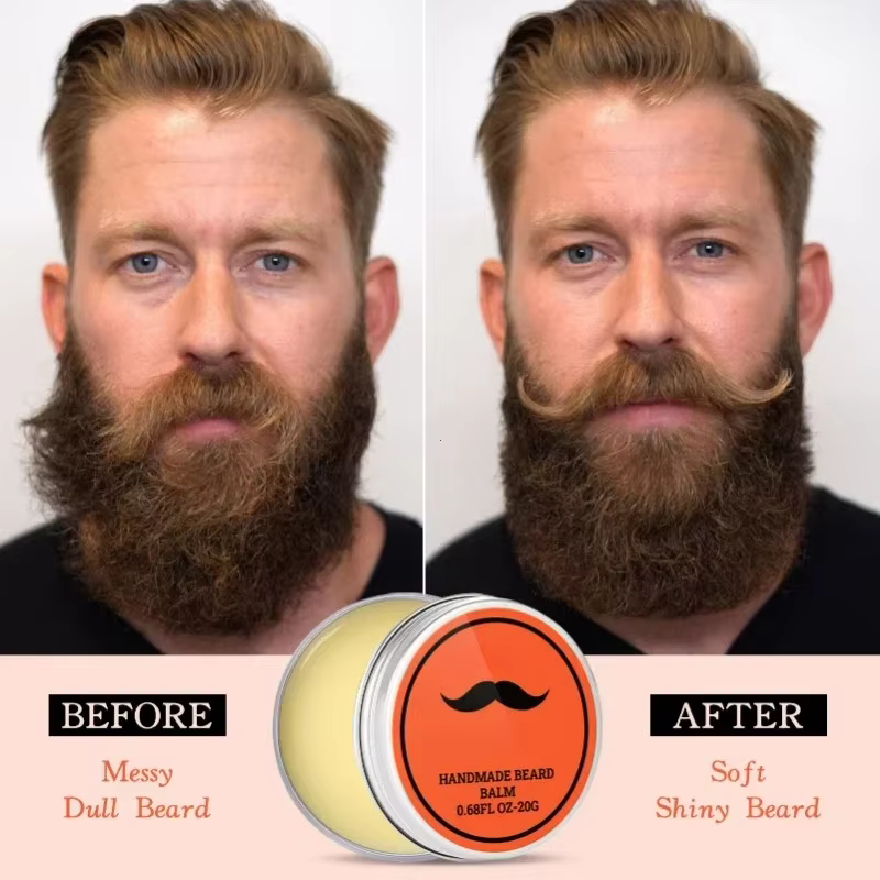 Baume à barbe naturel cire homme huile de croissance de barbe hydratant lissant Dashing messieurs barbe style crème de soin professionnelle