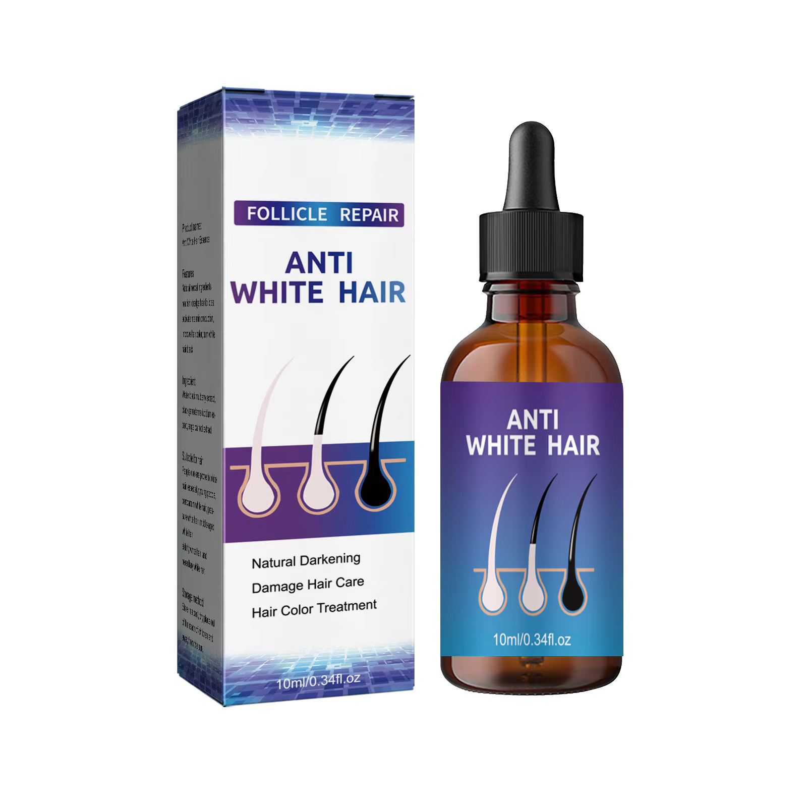 Sérum pour cheveux blancs à noirs