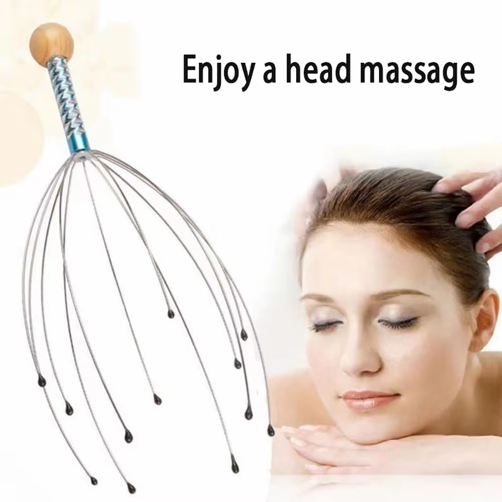 Masseur de tête Octopus, masseur de cuir chevelu à griffes, extracteur de tension, soulage la fatigue, relaxation musculaire, outils de soin