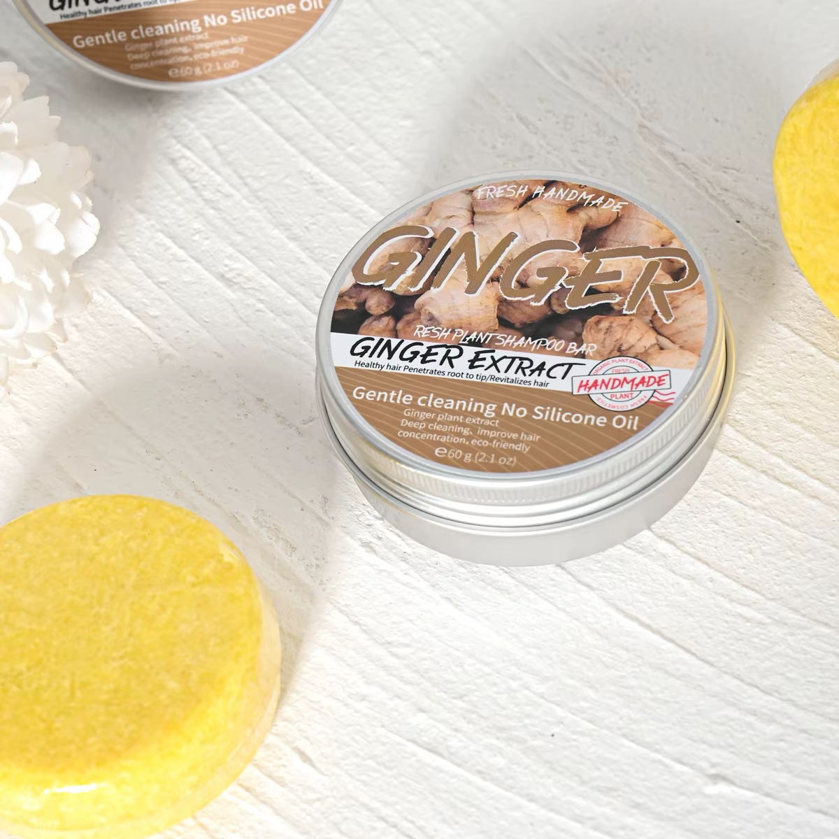JIJIBA huile gingembre savon essentiel solide shampooing