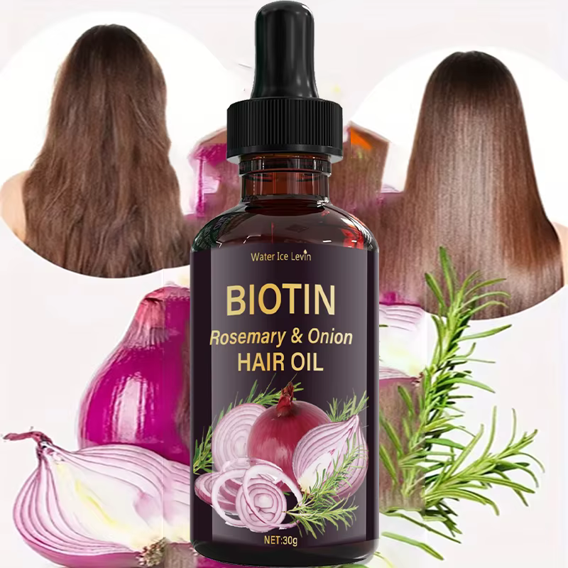 Huile Capillaire Romarin & Oignon au Complexe Vitaminé - Nourriture des Fibres - Soin Avant Brushing