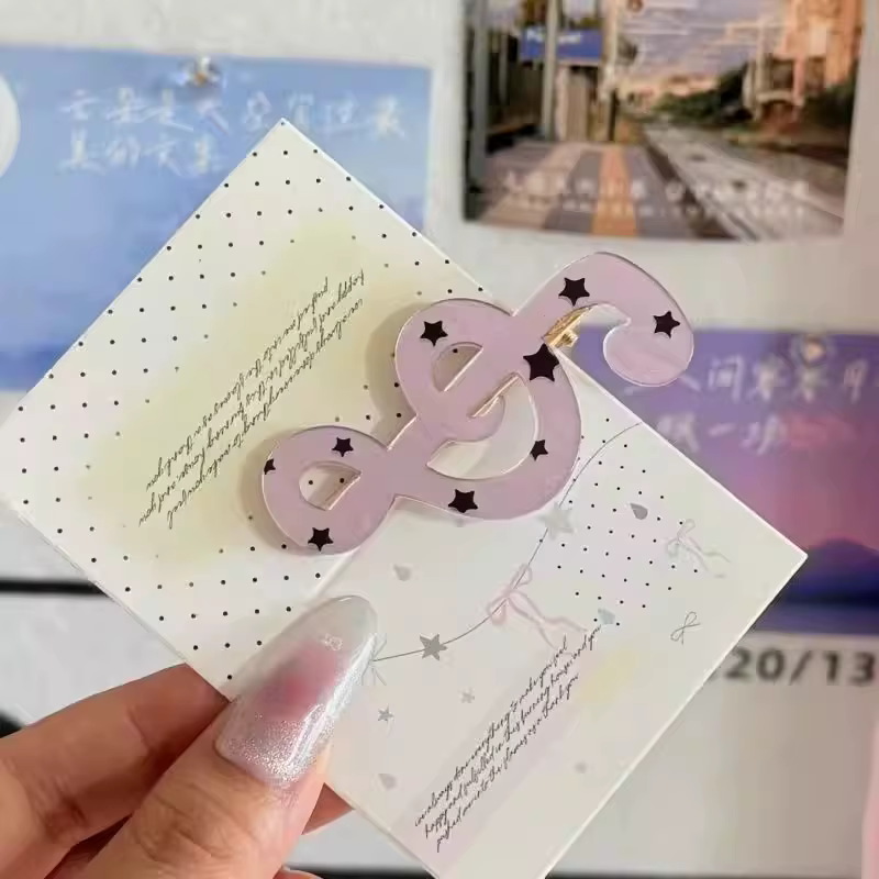 Barrettes à cheveux à pois et rayures motif notes de musique, style coréen, pinces latérales pour franges, accessoires capillaires quotidiens adorables pour femmes