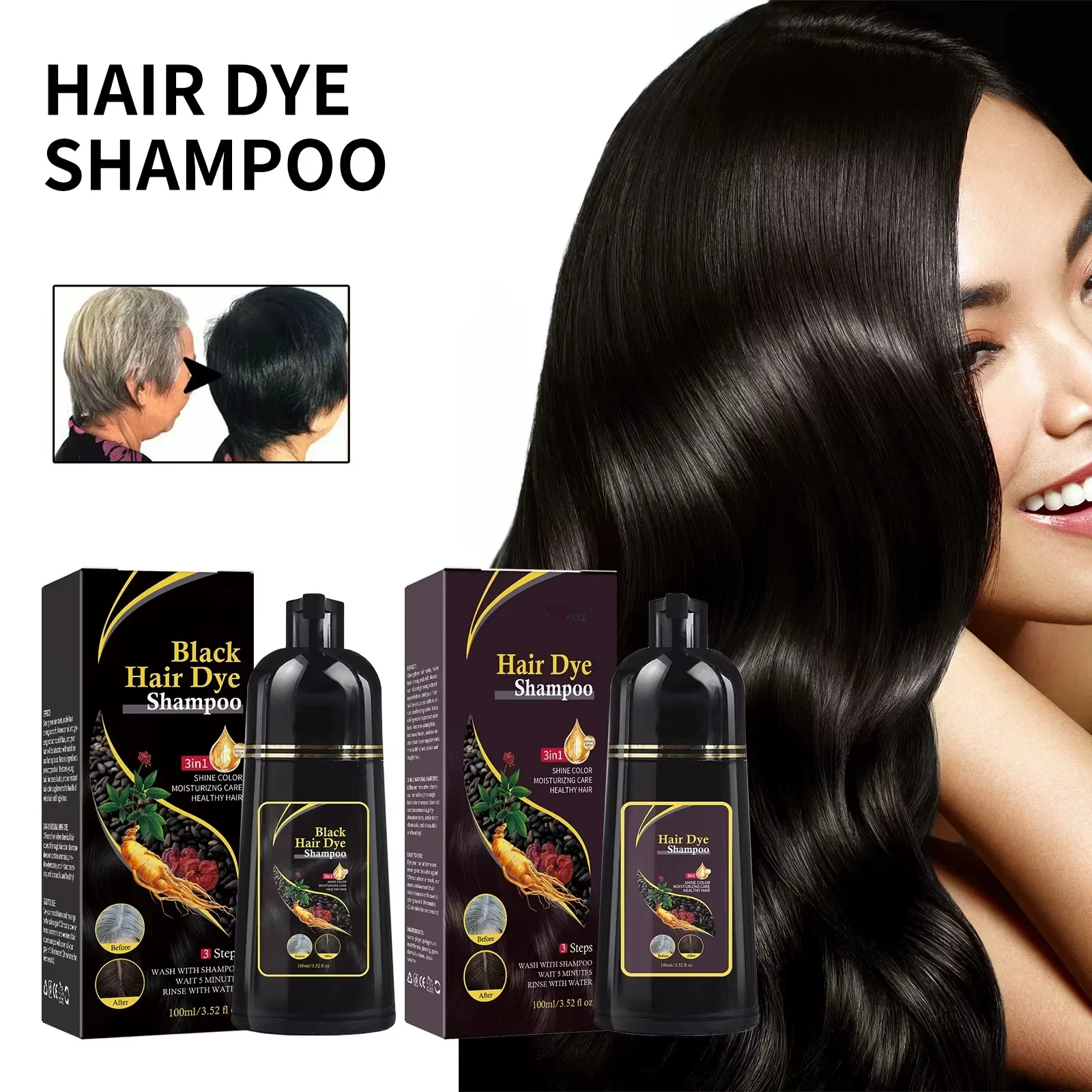 Shampooing 3 en 1 à base de plantes naturelles pour hommes et femmes