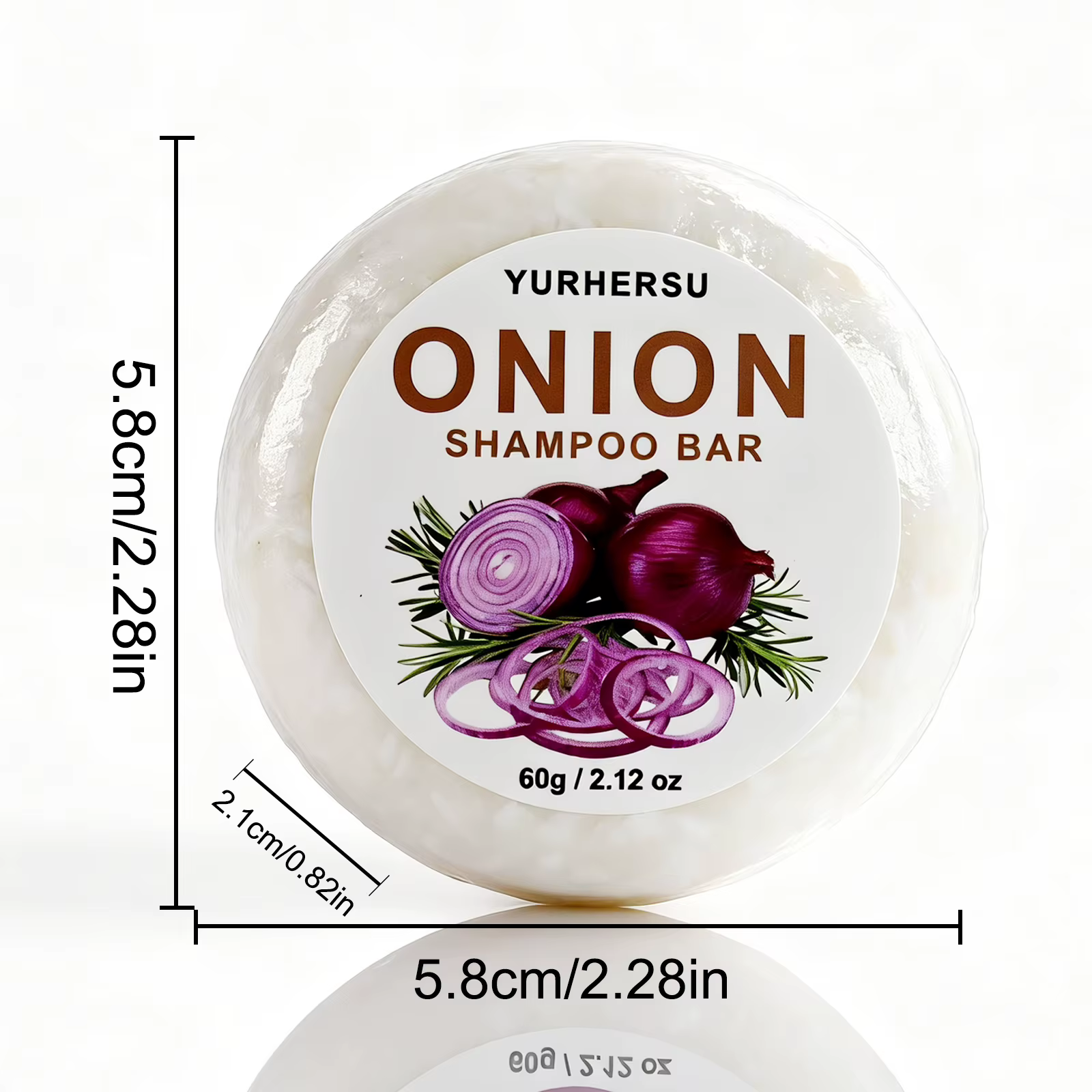 Shampooing Solide Vegan à l'Oignon Soin Capillaire Naturel Anti-Pelliculaire Contrôle du Sébum Réparation des Pointes
