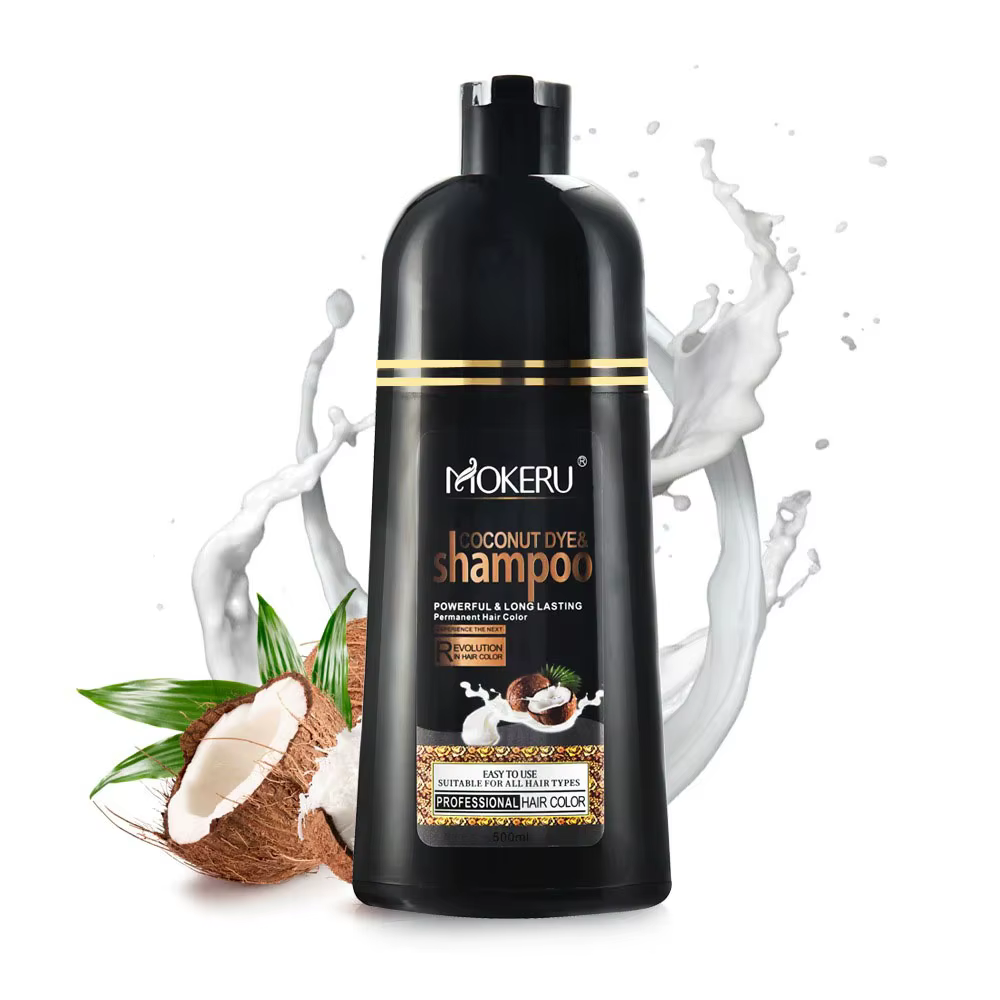 Mokeru 500ml huile d'argan à coloration rapide naturelle pour cheveux shampooing de couleur