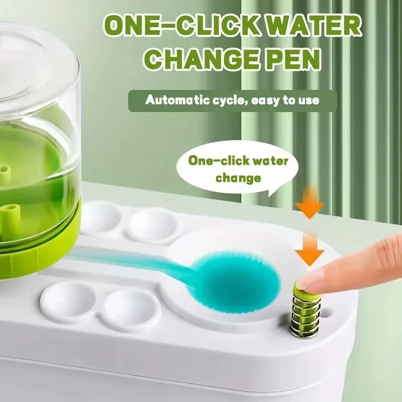 Nettoyant pour pinceaux, outil d'art, gouttelettes d'eau avec système de circulation d'eau pour pinceaux aquarelle (utilisé par les étudiants et les artistes)