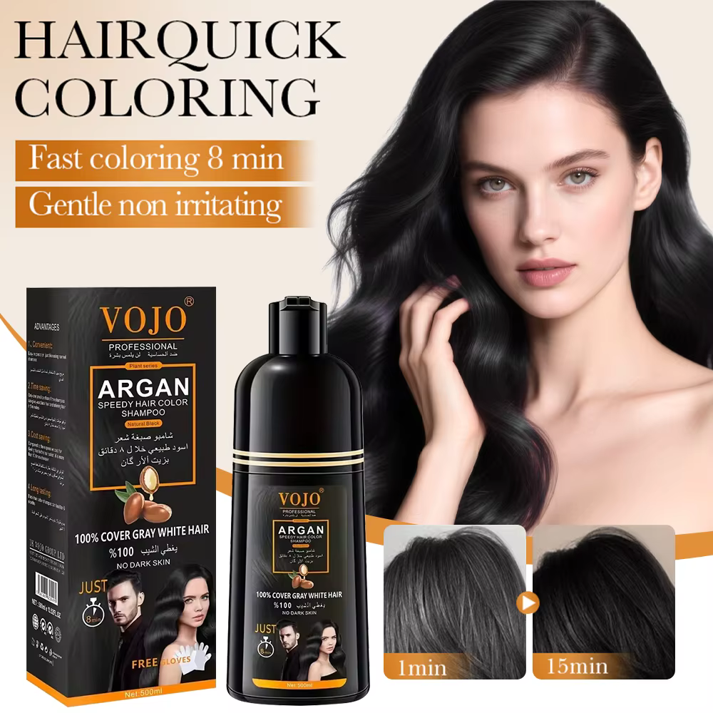 Shampoo colorant capillaire longue durée 500 ml 3 en 1