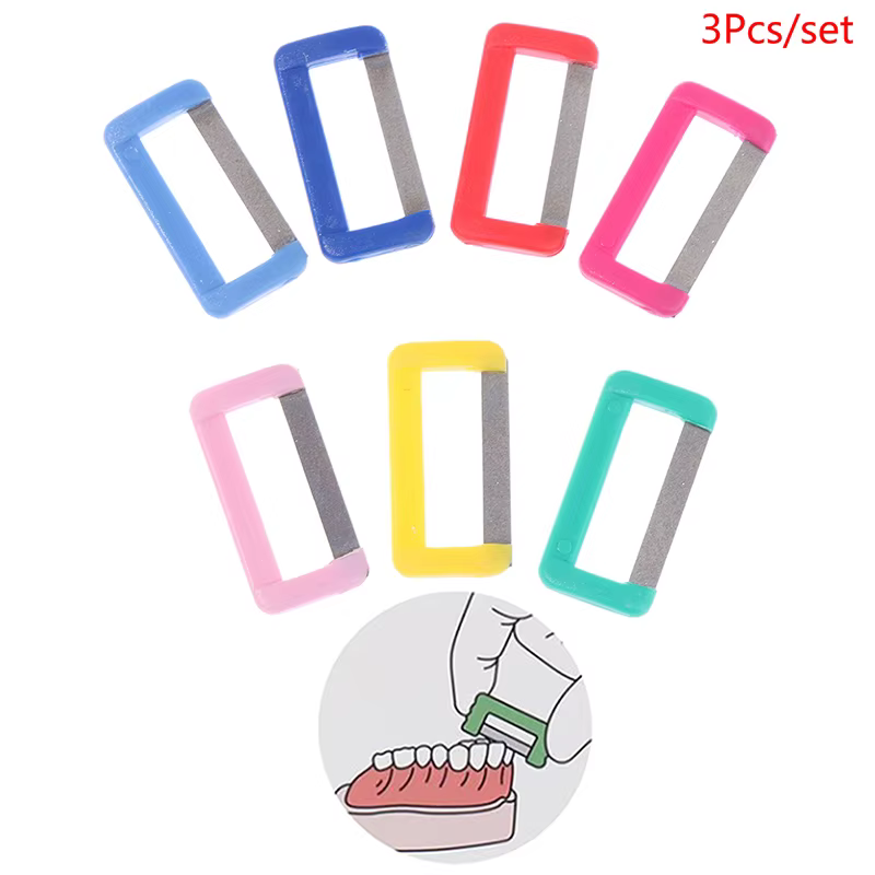 Kit d'orthodontie dentaire IPR, bandes de réduction intermulticolores alternatives, polissage dentaire, émail dentaire, scie SAP, soins buccaux aléatoires, 3 pièces