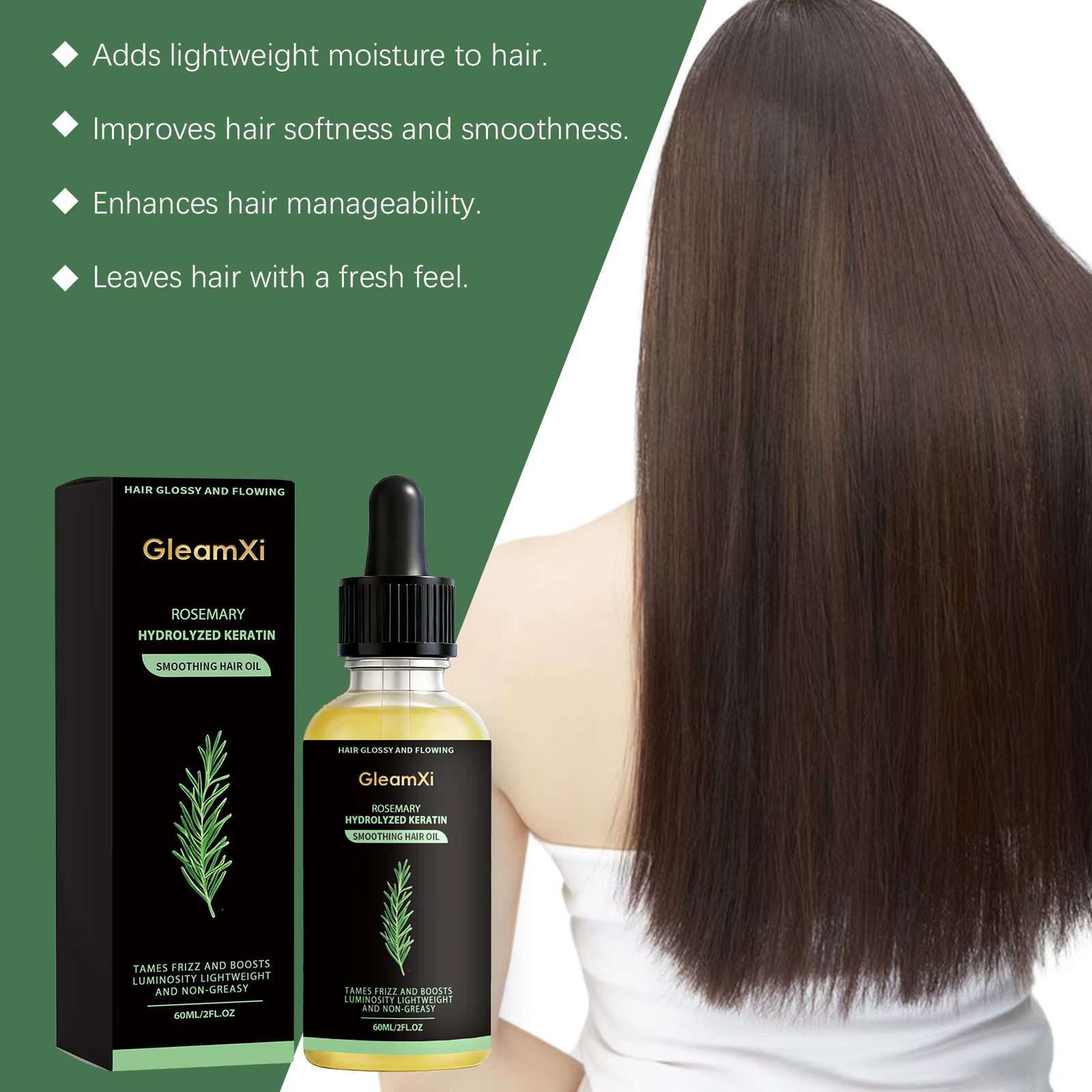 Sérum de croissance capillaire à la rosemaine, réduit la perte de cheveux, répare les cheveux crépus et abîmés, apaise le cuir chevelu, nourrit et favorise la repousse des cheveux pour hommes et femme