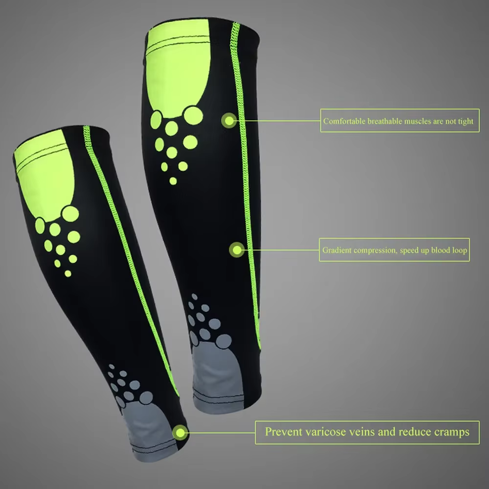 Manchons de Compression de mollet de Sport, chaussettes de jambe, course à pied, cyclisme, chauffe-jambes, attelle de tibia, soulagement de la douleur des varices