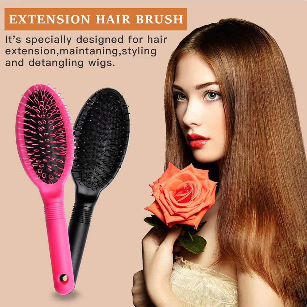 Brosse à perruque en boucle, brosse d'extension de cheveux, pièces de cheveux, toupets, tisse, brosse pour brossage, démêlant, brosse pour perruque synthétique