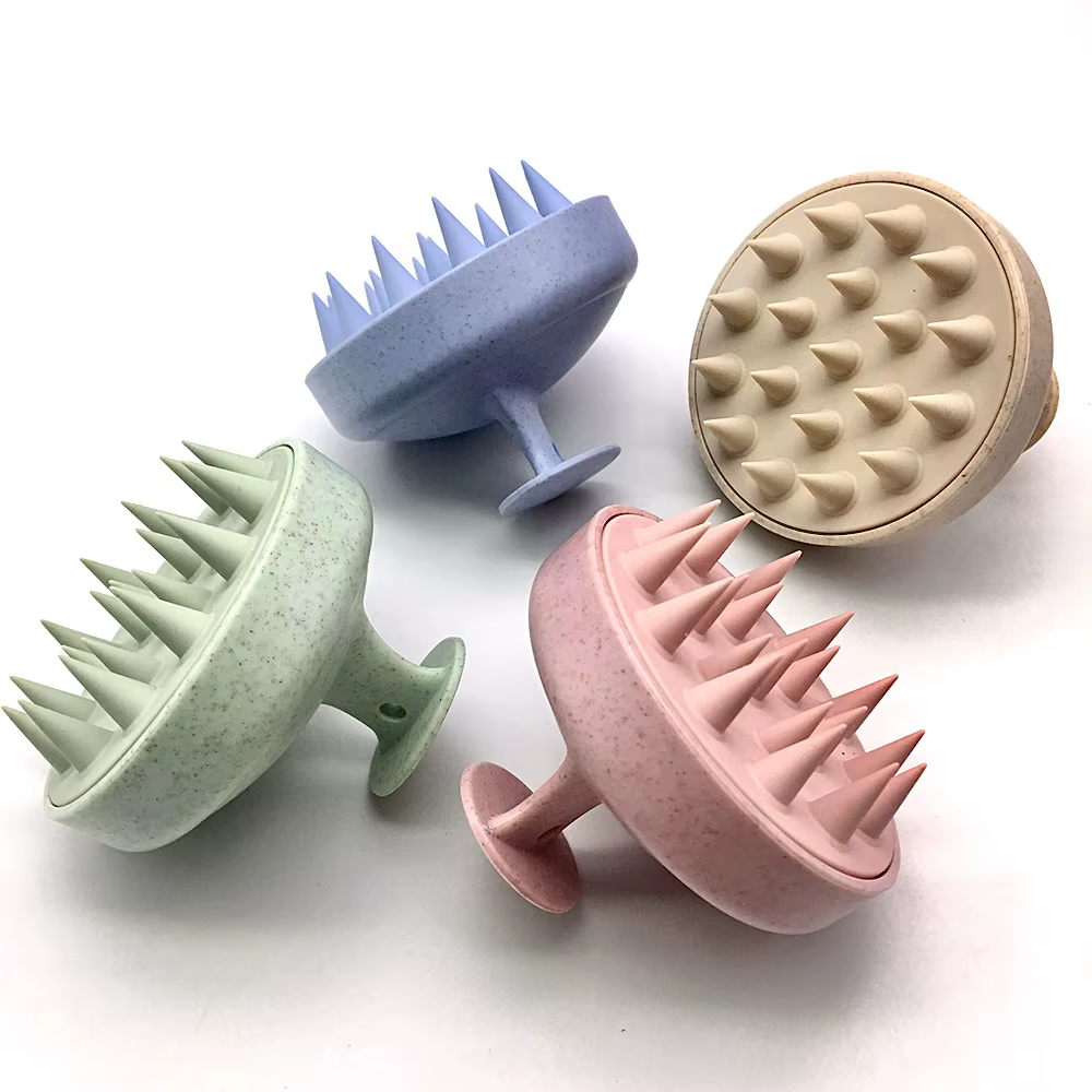 Paille de blé Silicone Tête Lavage Propre Soins Racine De Cheveux Démangeaisons Du Cuir Chevelu Massage Peigne Douche Brosse Bain Spa Anti-Pelliculaire Shampooing