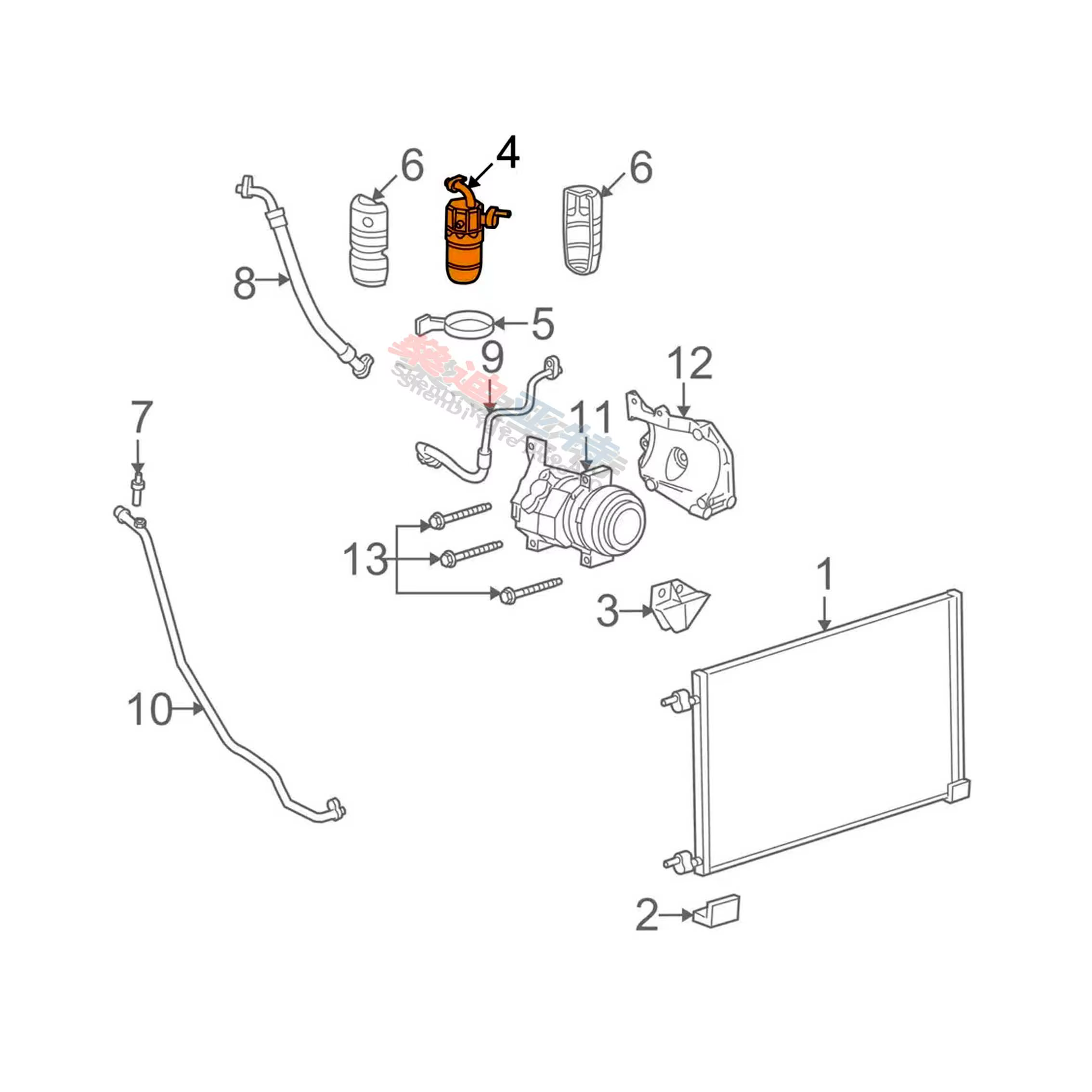 Hummer-Filtre Drier A/C, H1, H2, GMC, C3500, 514 Up, Sierra 25821905, 2500, Yukon, Chevrolet Avalanche 3500, Cadgrad Escalade, 03-07, 1500