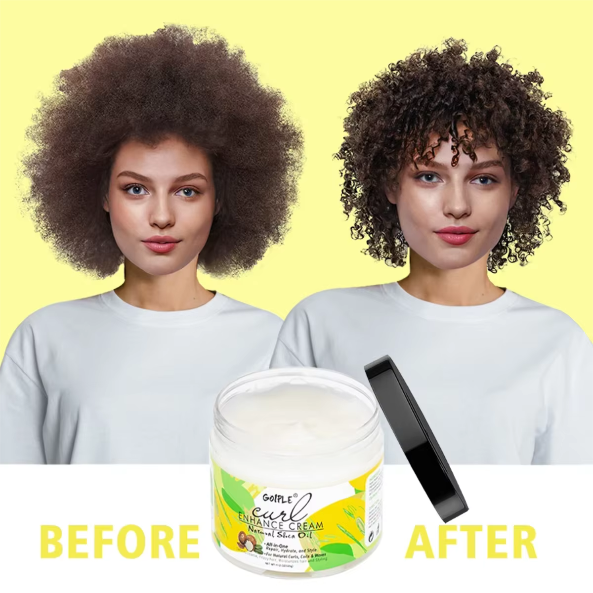 Crème Coiffante Naturelle Bouclante 100g – Fixation Longue Durée Hydratante et Améliorant les Boucles pour Femmes –