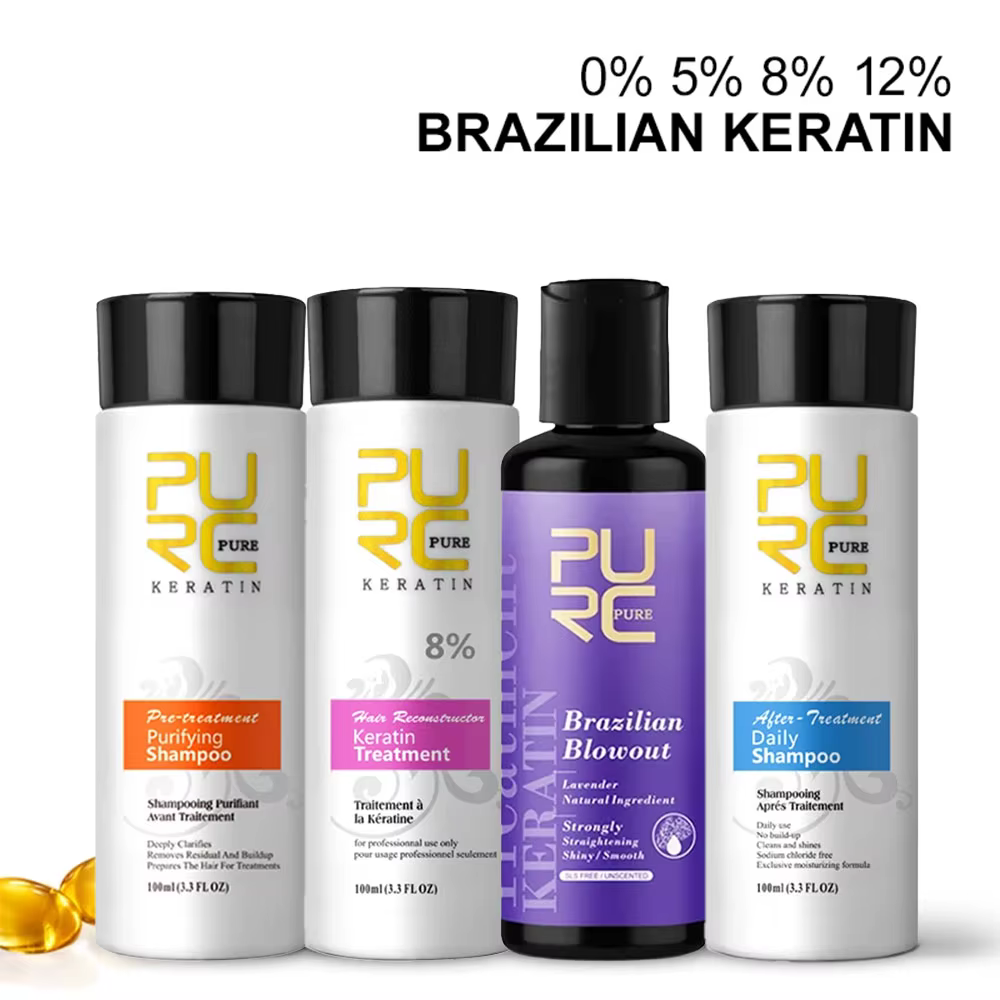 PURC traitement à la kératine shampooing revitalisant produits lissage des cheveux