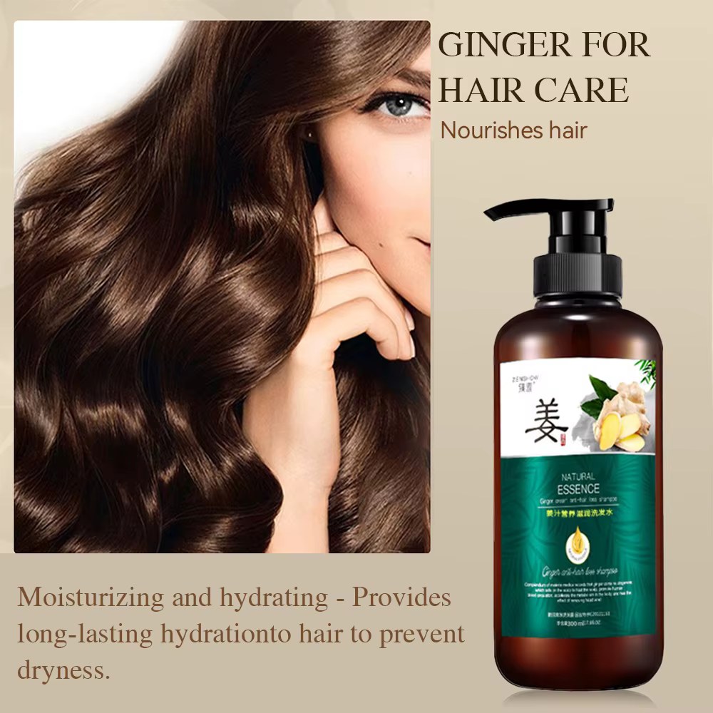 Shampoing à l'huile essentielle de gingembre pour la croissance des cheveux