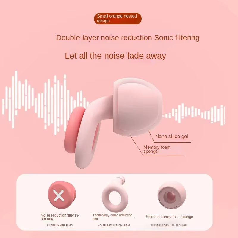 Nouveau bouchon d'oreille en Silicone, suppression du bruit du sommeil, réduction du bruit, insonorisé, Anti-rebond lent, Protection des oreilles, mousse