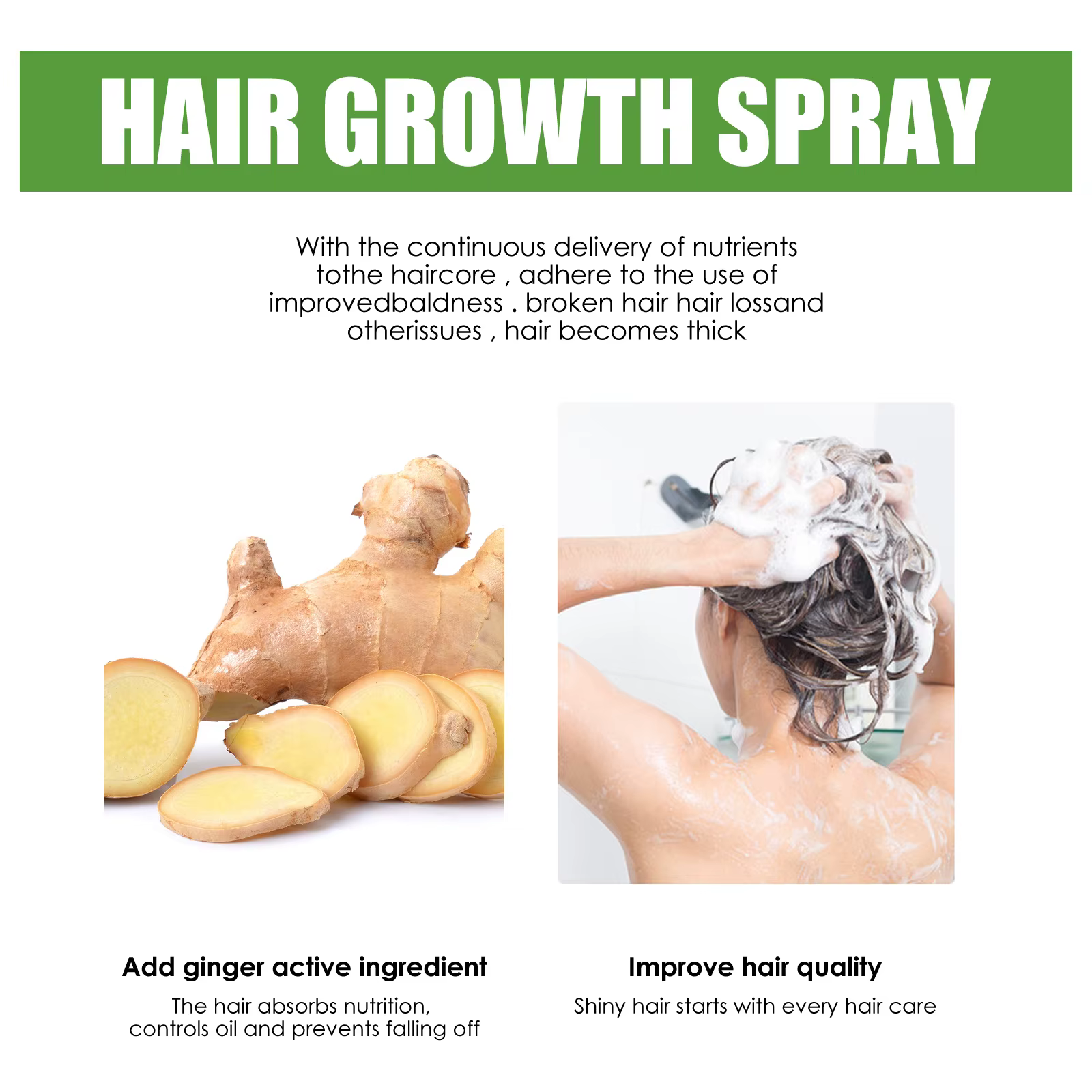 Sérum de croissance des cheveux au gingembre