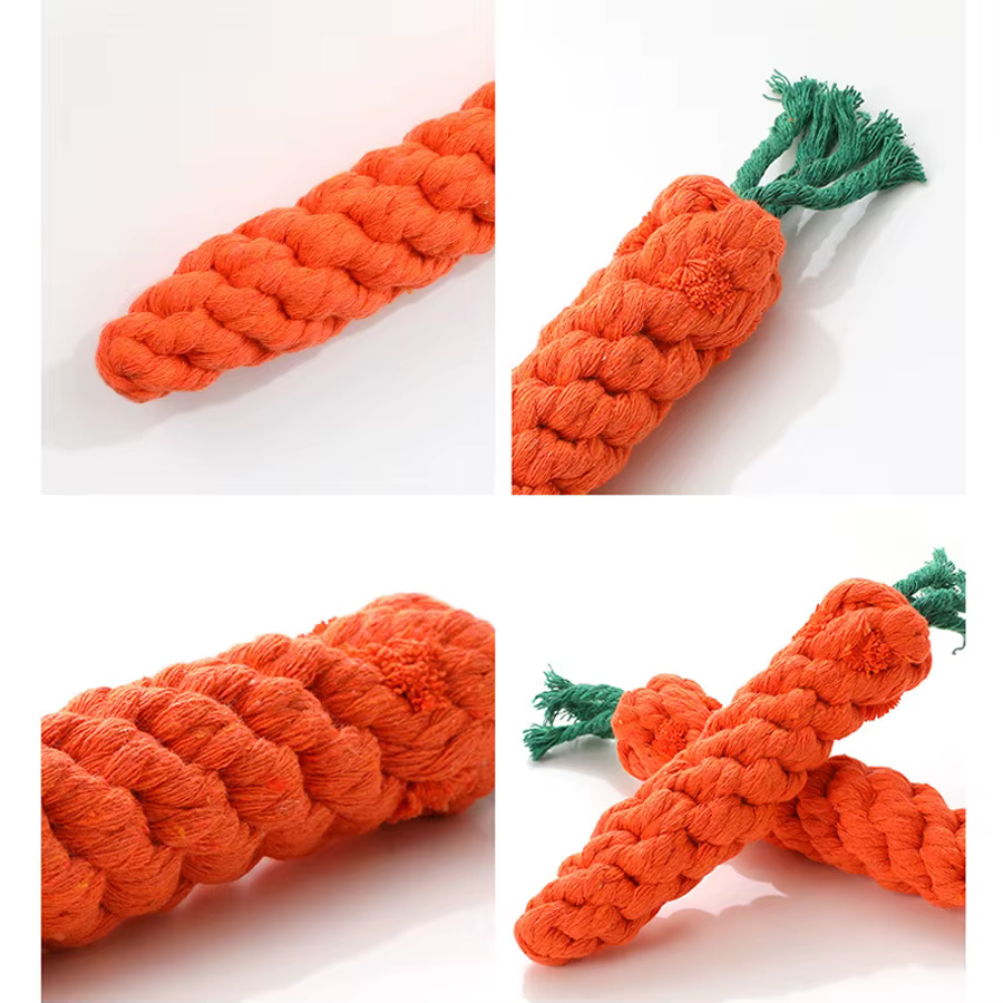 Jouets à mâcher pour petits chiens, jouets pour chiens de compagnie, livres, dents, chiot, carotte, ULen coton, accessoires de jeu pour animaux de compagnie, degré de morsure
