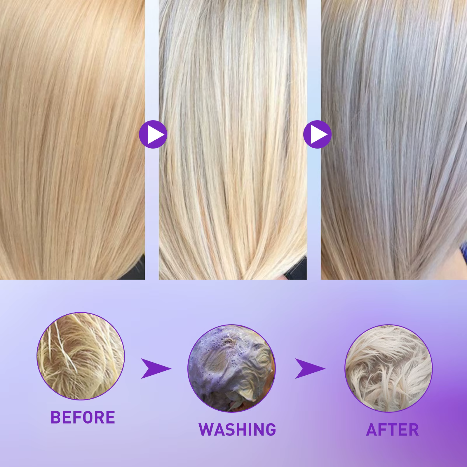 Shampoo colorant fixateur de couleur pour cheveux gris