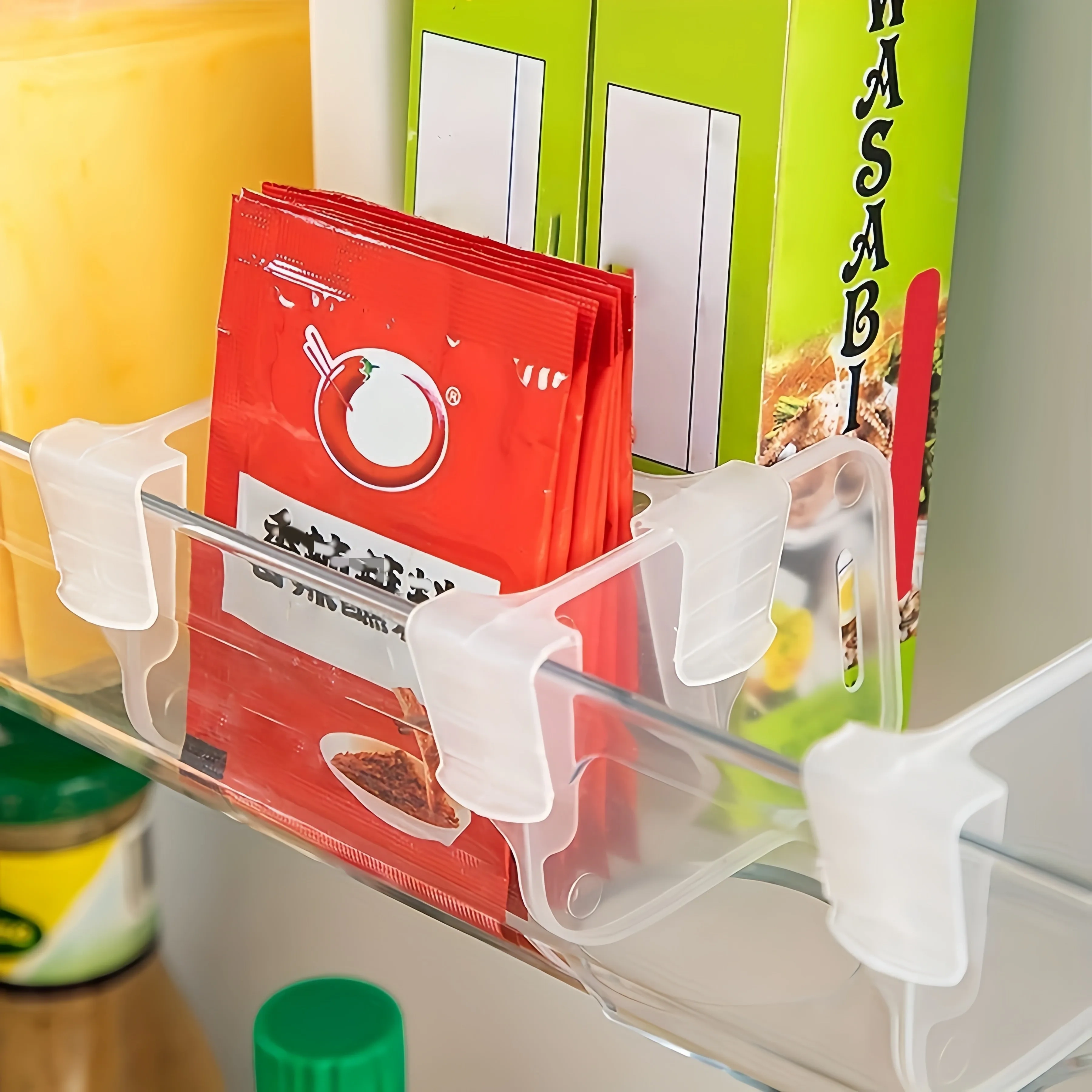 Organisateur de réfrigérateur transparent et robuste, 5 10 15 20 pièces, séparateurs réglables, rangement de réfrigérateur, armoires de cuisine, compartiments permettant de gagner de l'espace