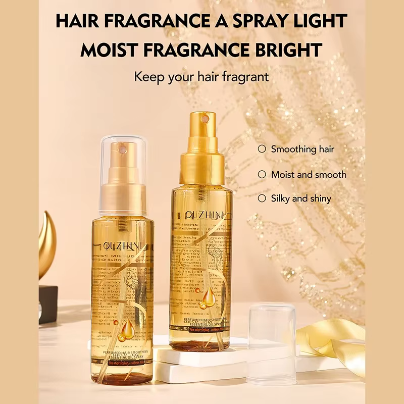 Le spray d'huile essentielle de soin capillaire nourrissant en profondeur peut augmenter la brillance et améliorer la