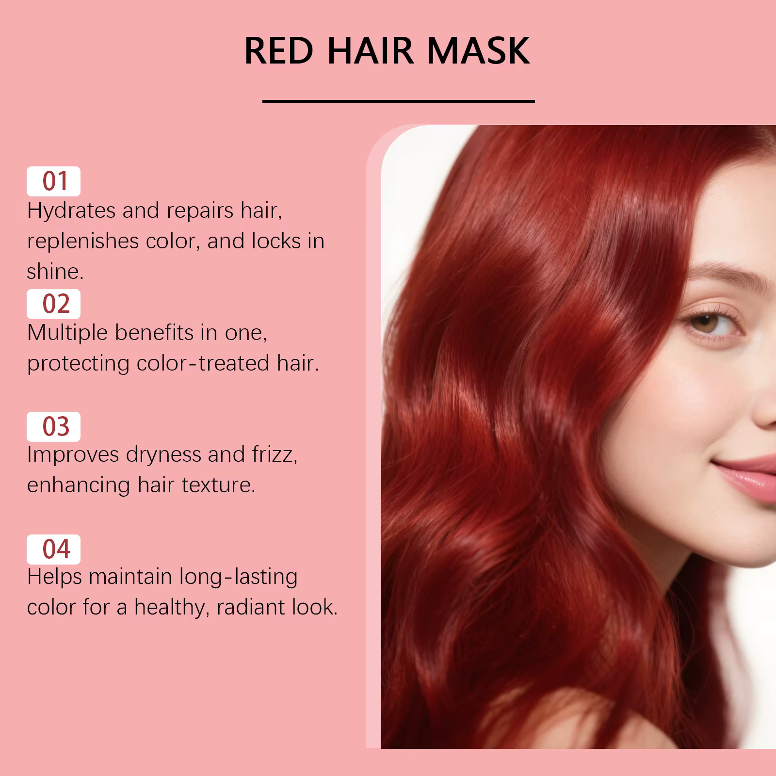 Masque capillaire au collagène pour supplément de couleur de cheveux rouge bleu brun nourrir en profondeur