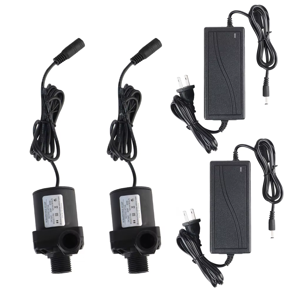 Silencieux 4 Points fileté chauffe-eau douche sol chauffage Booster pompe sans brosse moteur solaire pompe à eau DC 12 V 24 V IP68 prise américaine