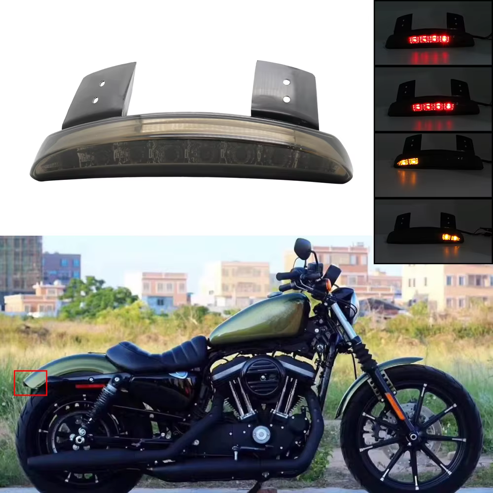 Feu arrière LED pour moto, feu de freinage, plaque d'immatriculation, feu de stop, feu de position pour Harley Sportster Iron XL 883 1200 Dyna Softail