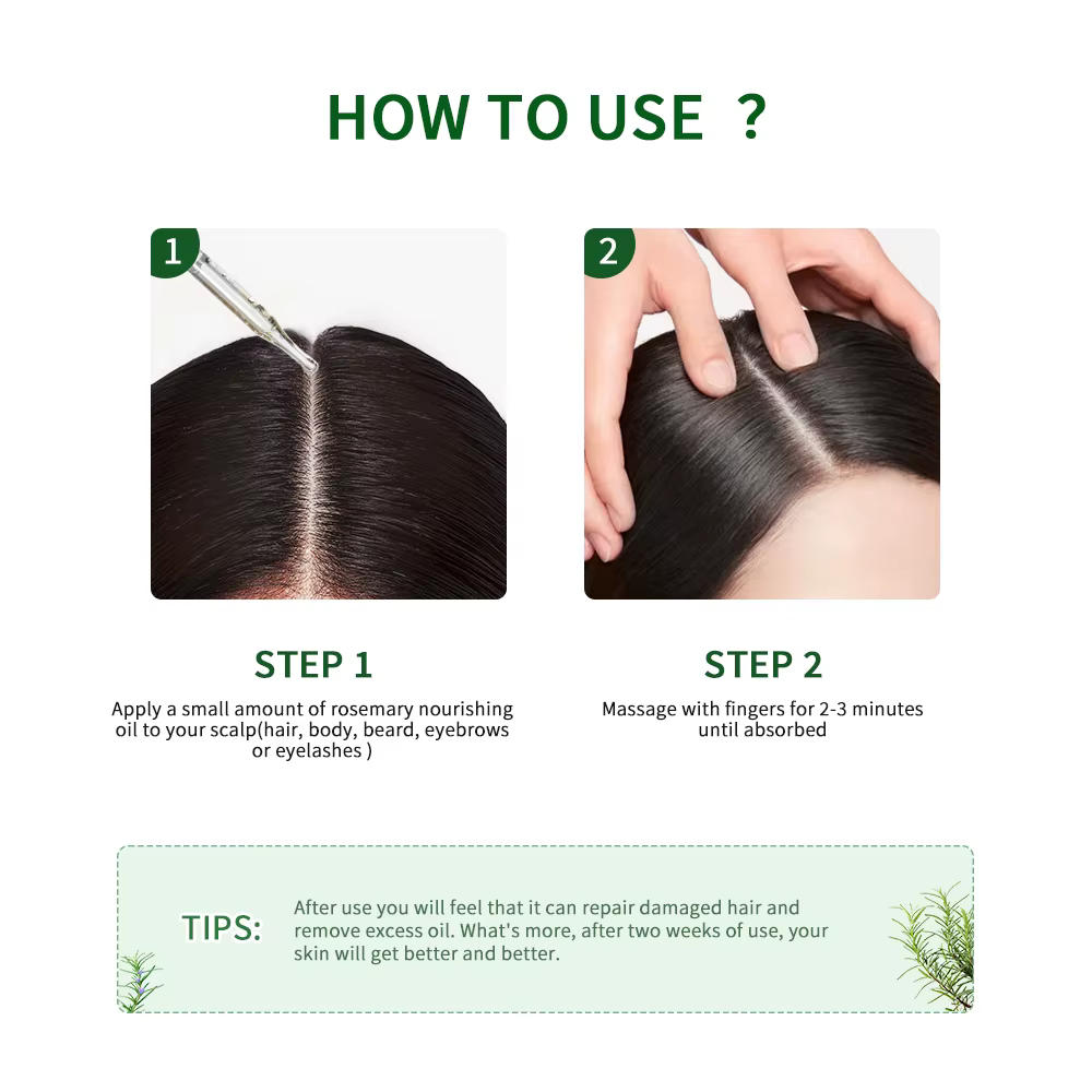 Huile essentielle de romarin pour cheveux