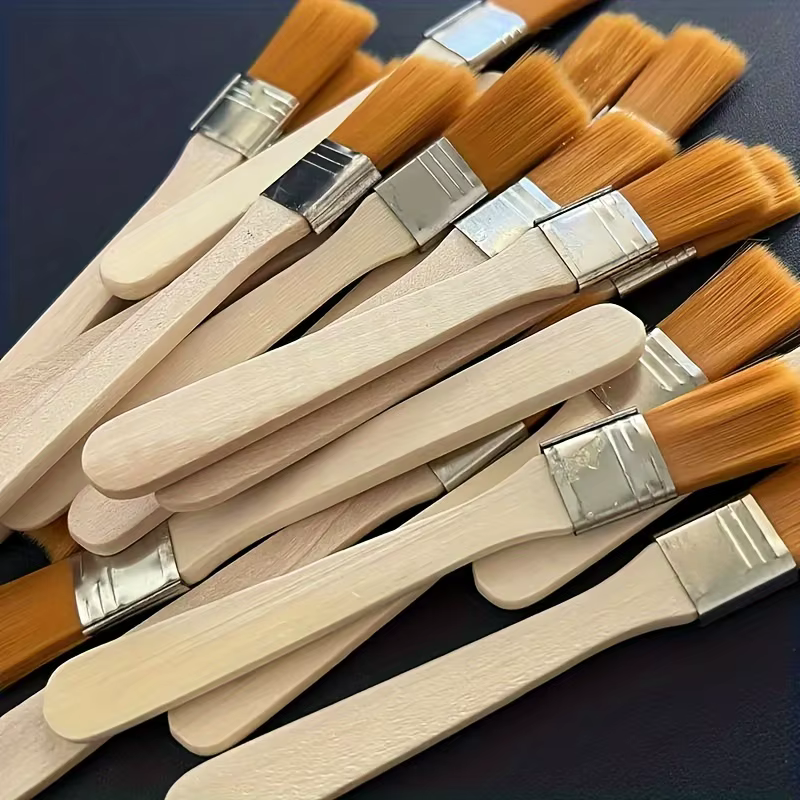 Pinceau à peinture en poils de Nylon avec manche en bois, pour peinture à l'huile, dépoussiérage et nettoyage, ensemble d'outils à main non rechargeables sans batterie, 10 pièces