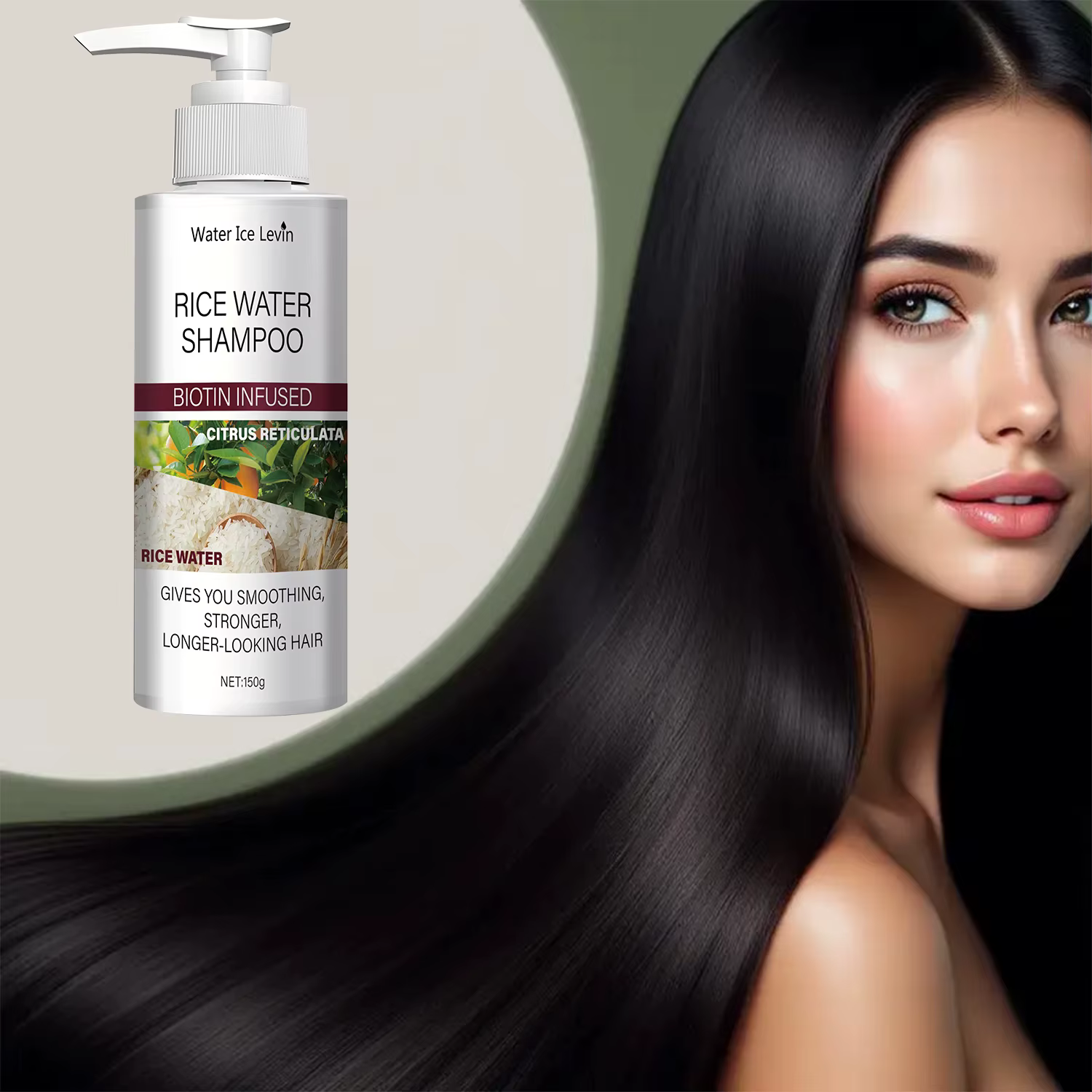 Shampoing à l'Eau de Riz à la Biotine et Kératine - Lissage et Renforcement